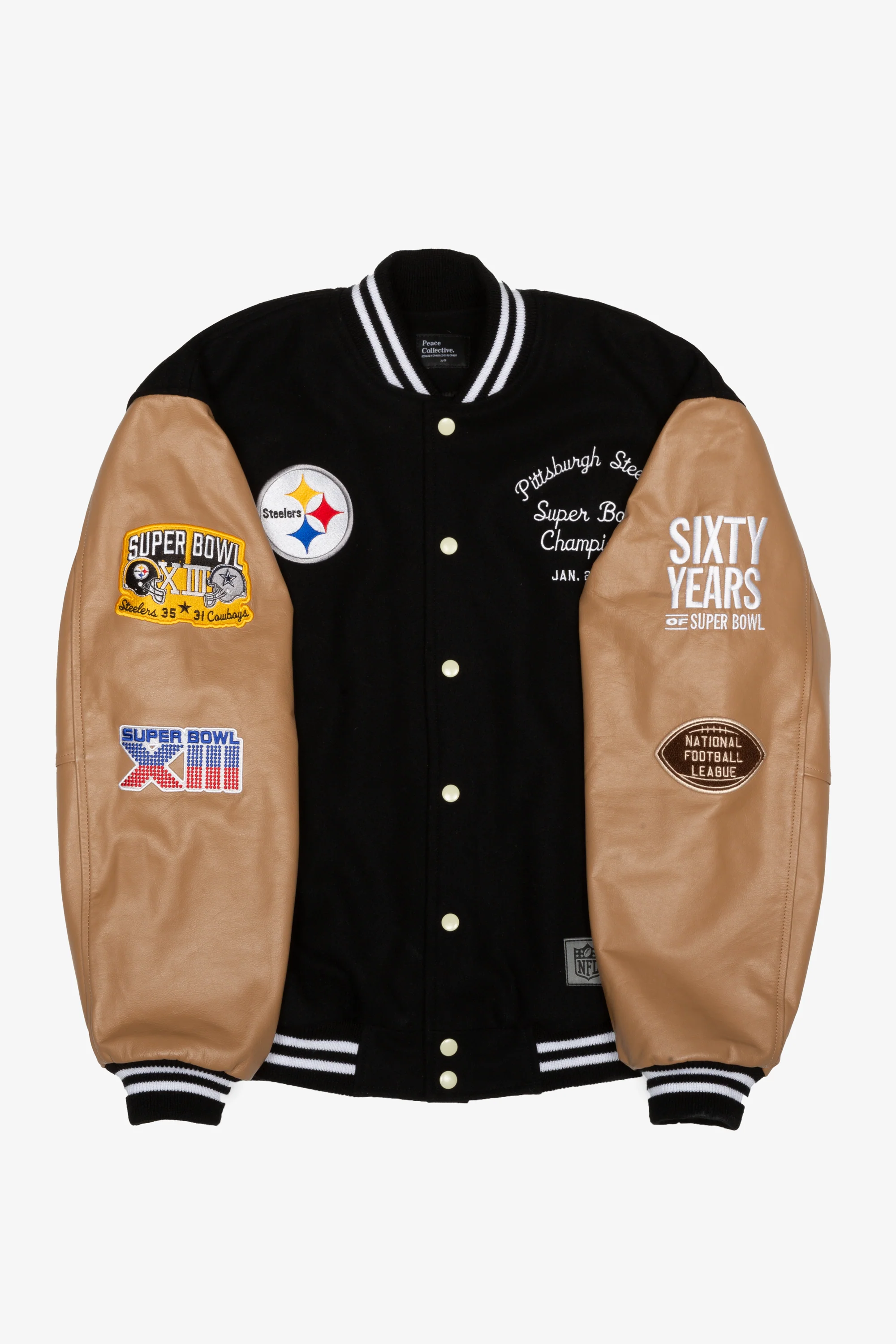 Super Bowl 1979 Pittsburgh Steelers vs. Dallas Cowboys Varsity Jacket - Black - Image 5