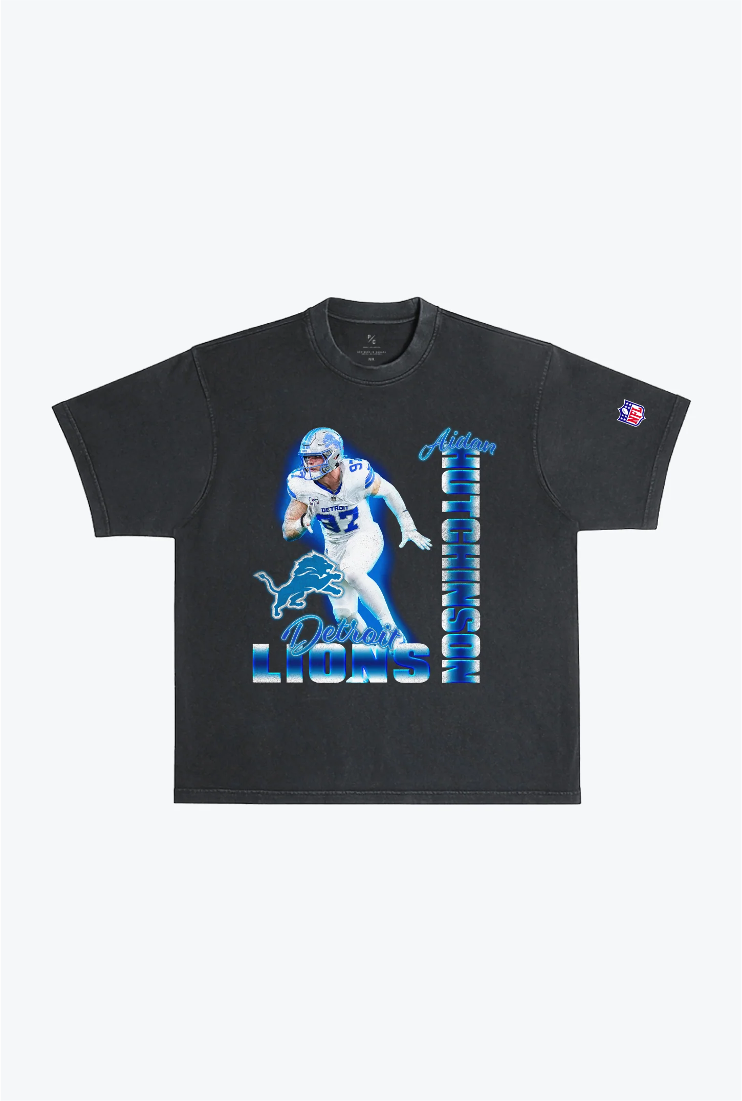 Aidan Hutchinson Garment Dyed Heavyweight T-Shirt - Black