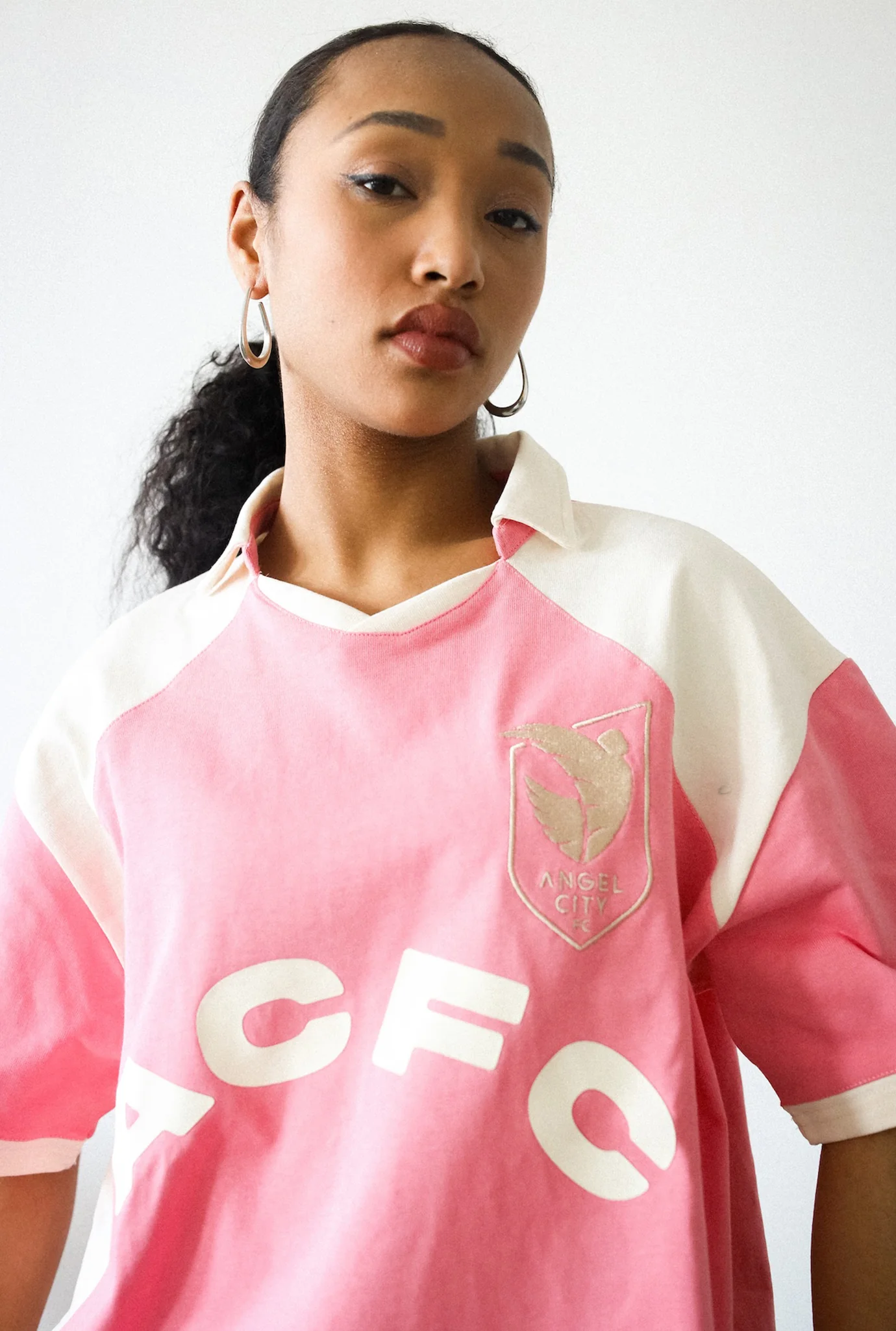 Angel City FC Colour Block Jersey - Pink / Ivory - Image 3