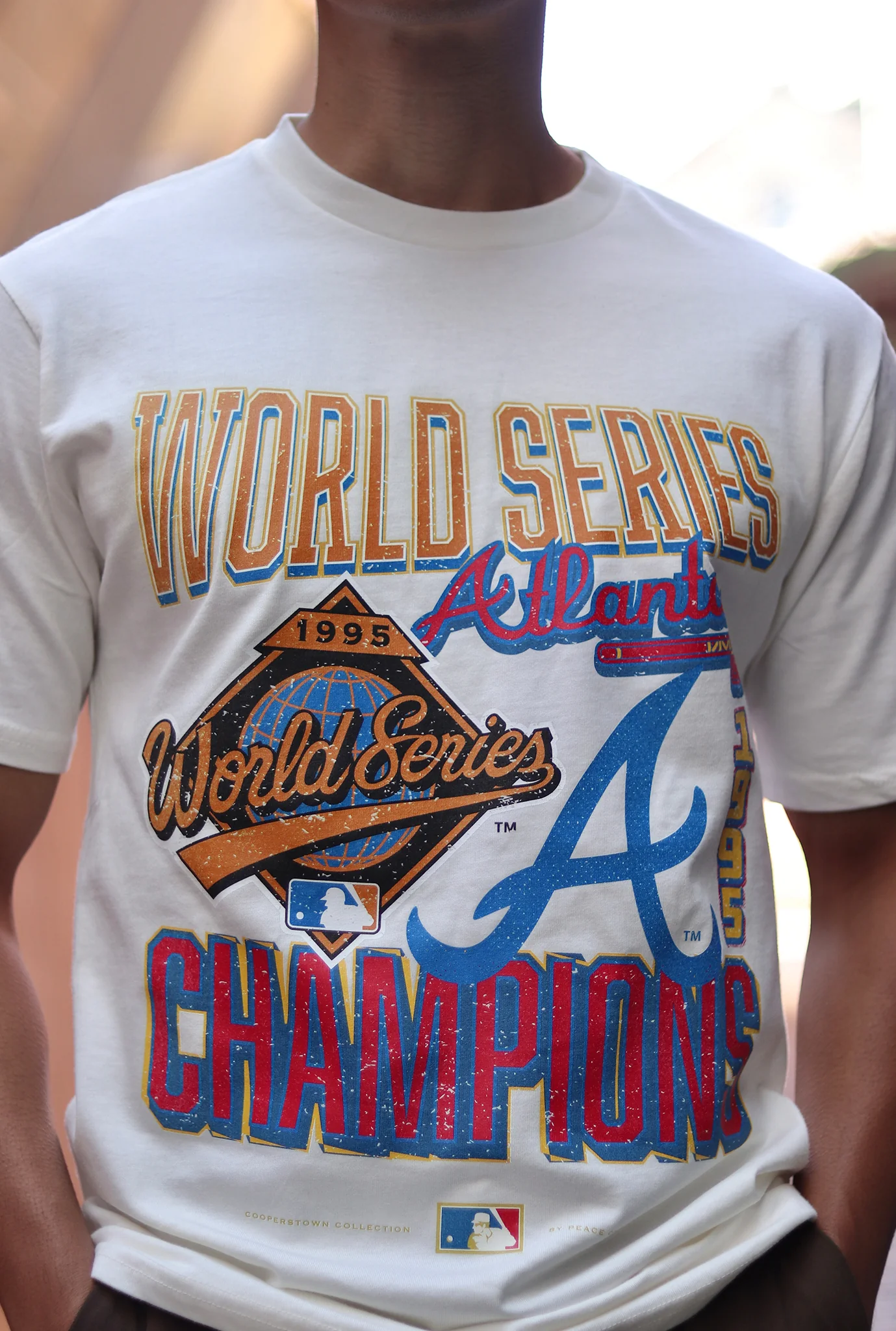 Atlanta Braves 1995 World Series Cooperstown Collection Premium T-Shirt - Natural - Image 2