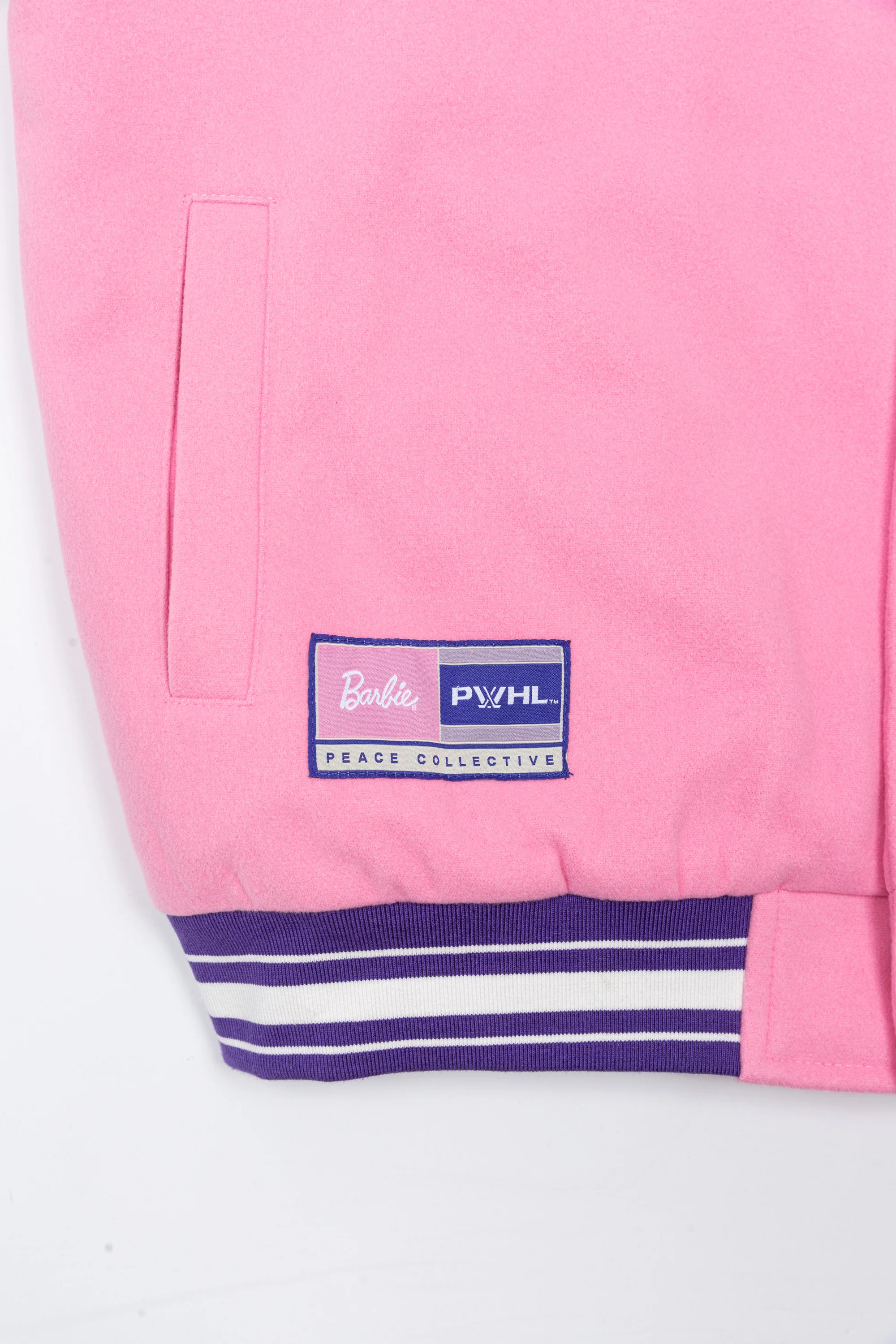 Barbie x PWHL Letterman Jacket - Pink / Ivory - Image 3