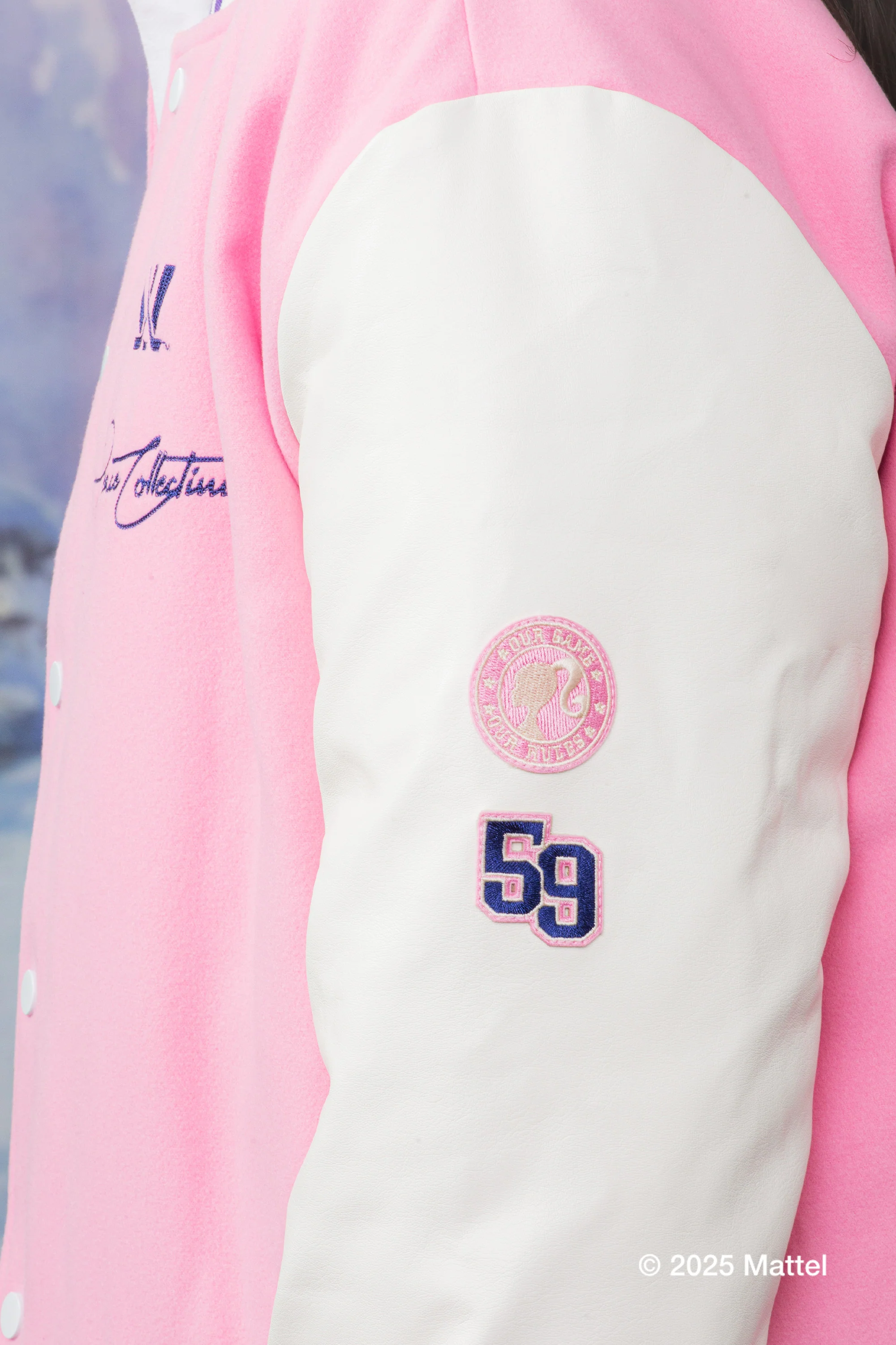 Barbie x PWHL Letterman Jacket - Pink / Ivory - Image 6