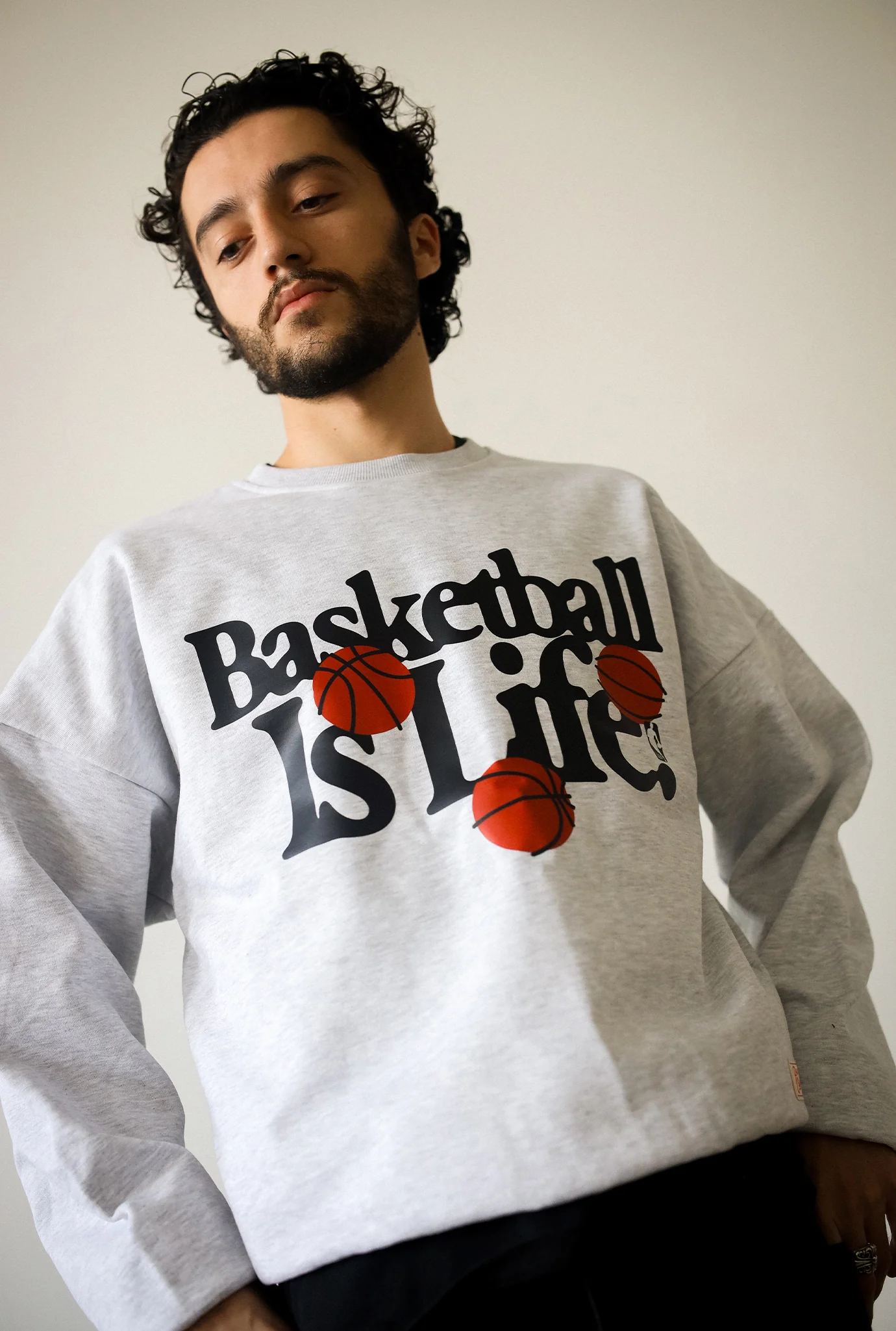 Basketball is Life SuperHeavy™️ Crewneck - Ash - Image 2