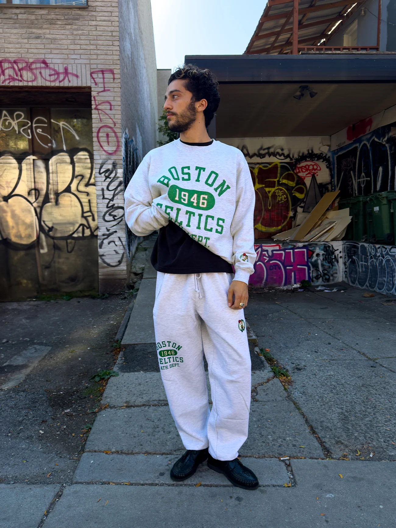 Boston Celtics Athletic Club Heavyweight Crewneck - Ash - Image 3