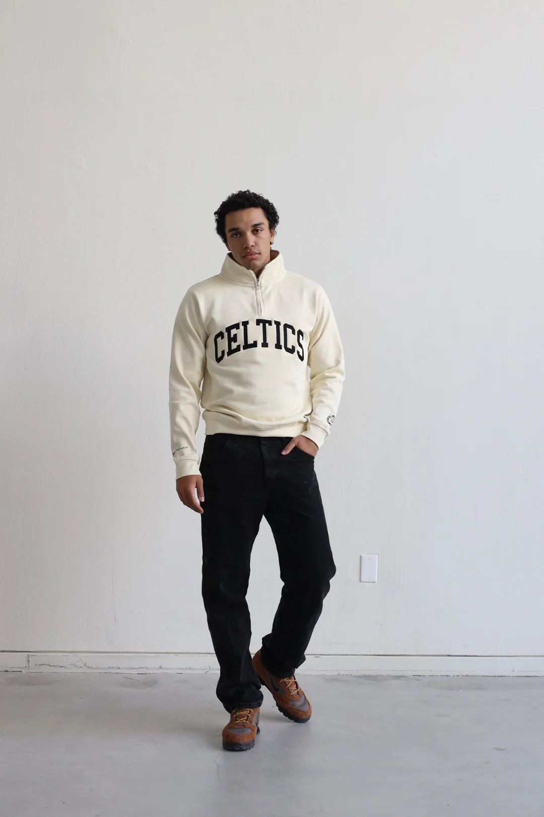 Boston Celtics Collegiate Quarter Zip - Ivory - Image 2