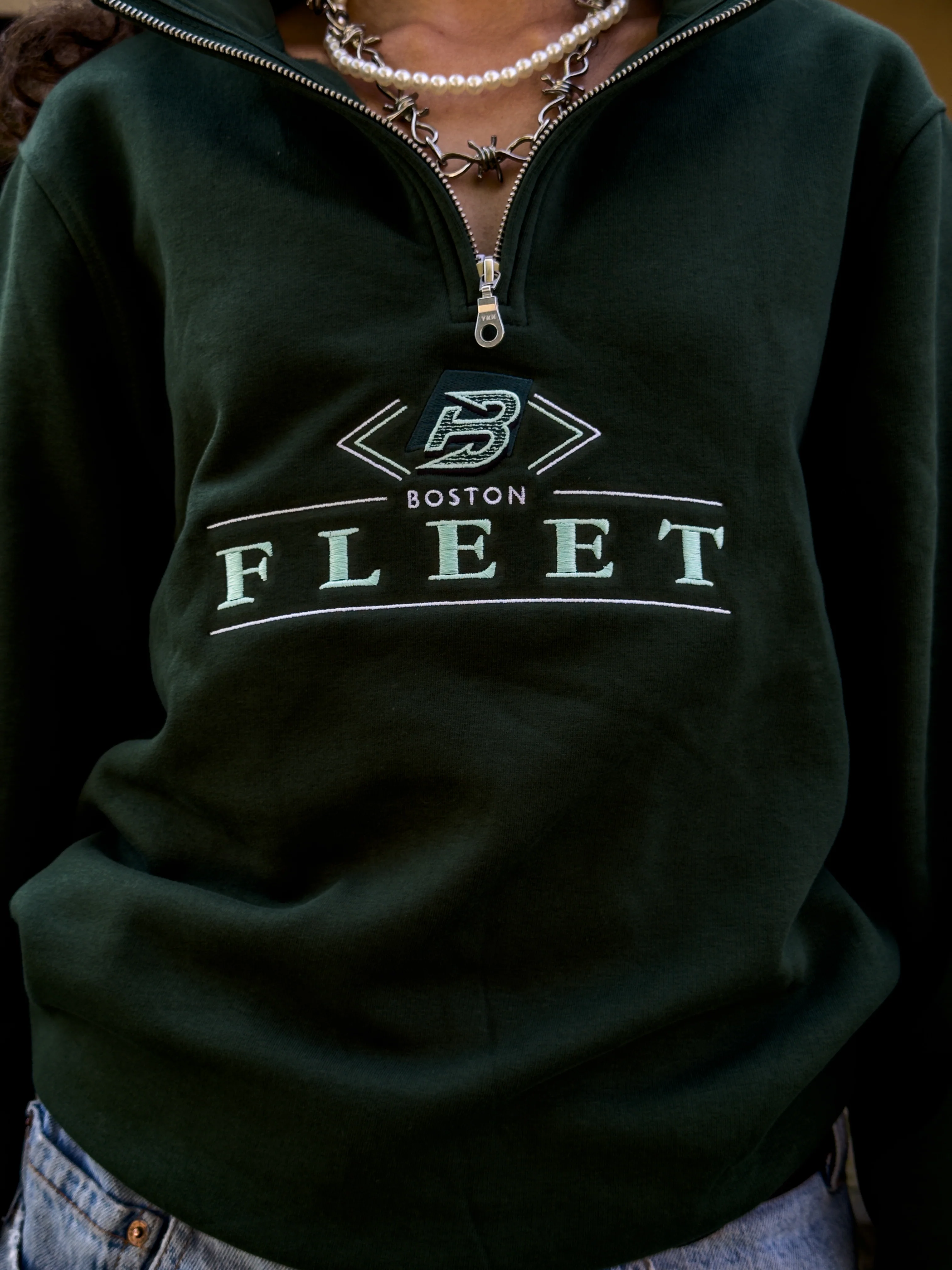 Boston Fleet Quarter Zip - Green - Image 4