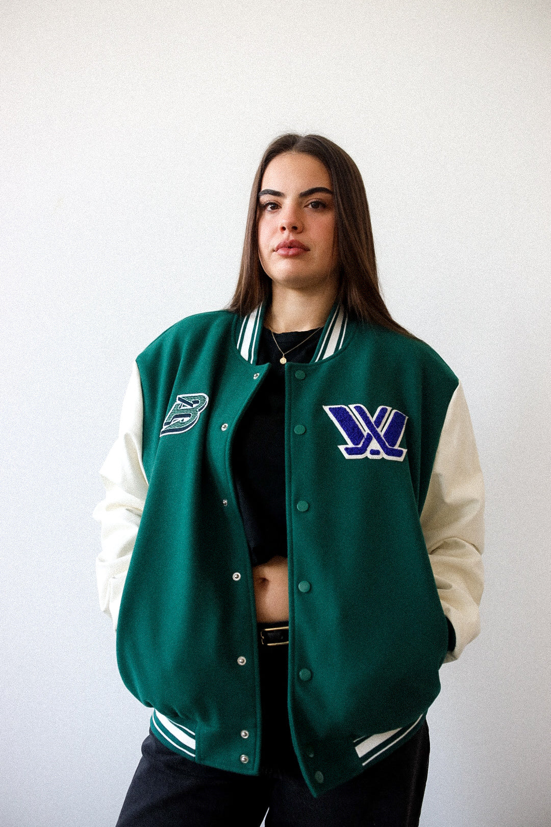 Boston Fleet Letterman Jacket - Forest Green - Image 3