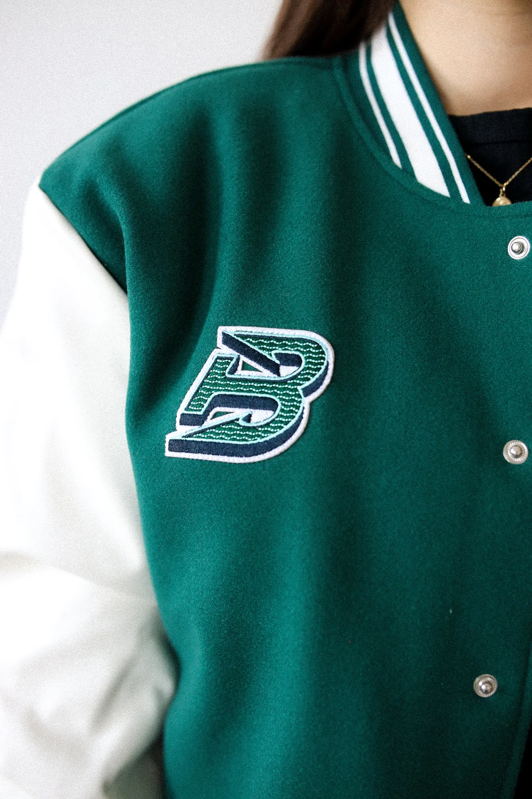 Boston Fleet Letterman Jacket - Forest Green - Image 5