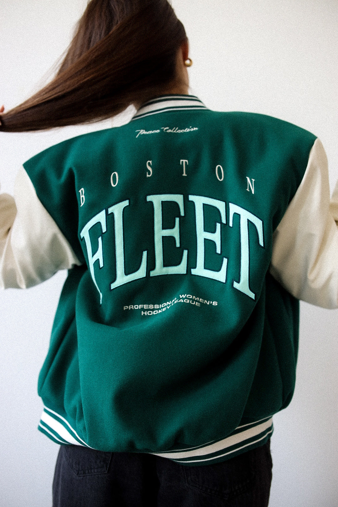 Boston Fleet Letterman Jacket - Forest Green - Image 6