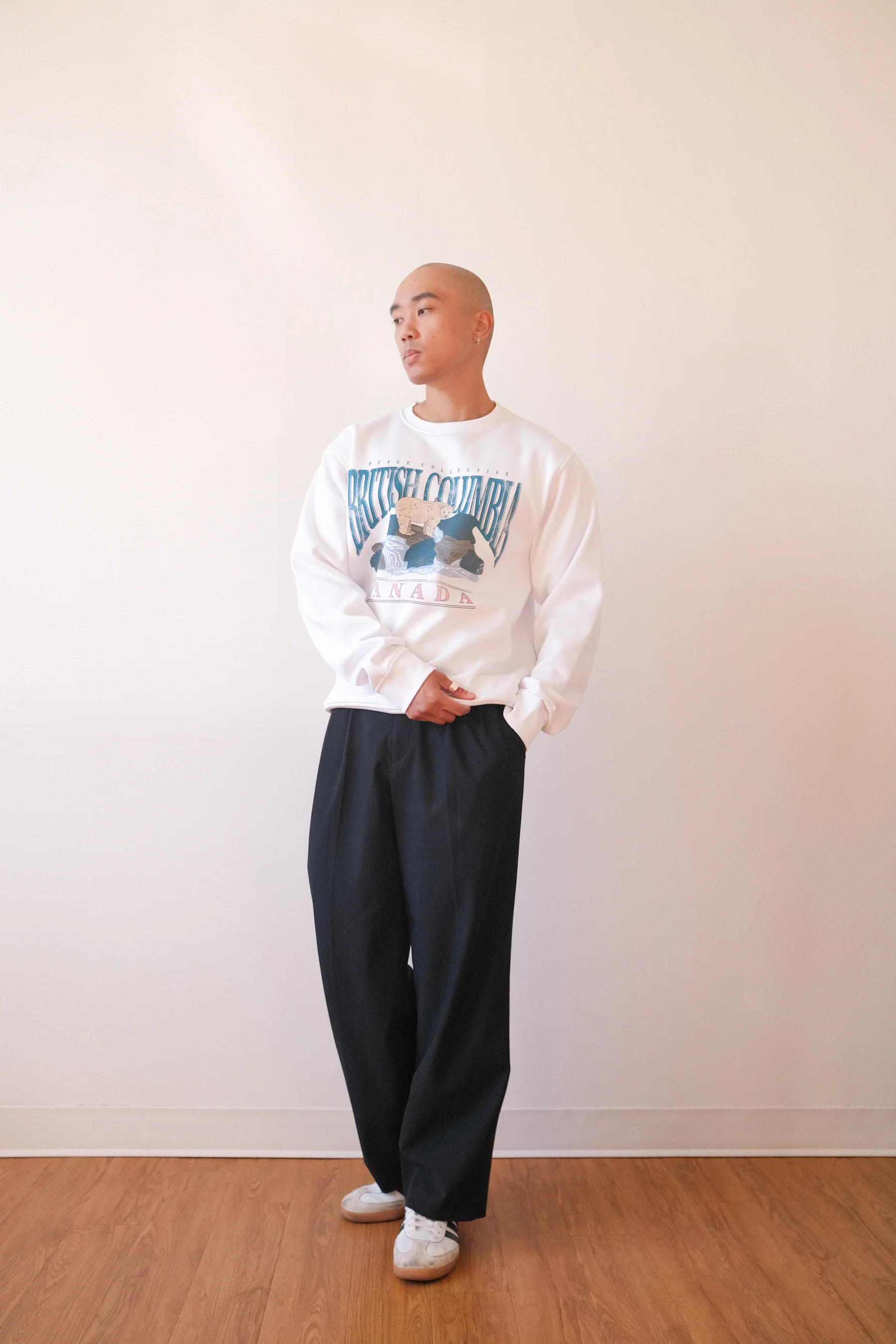 British Columbia Spirit Bear Vintage Crewneck - White - Image 5