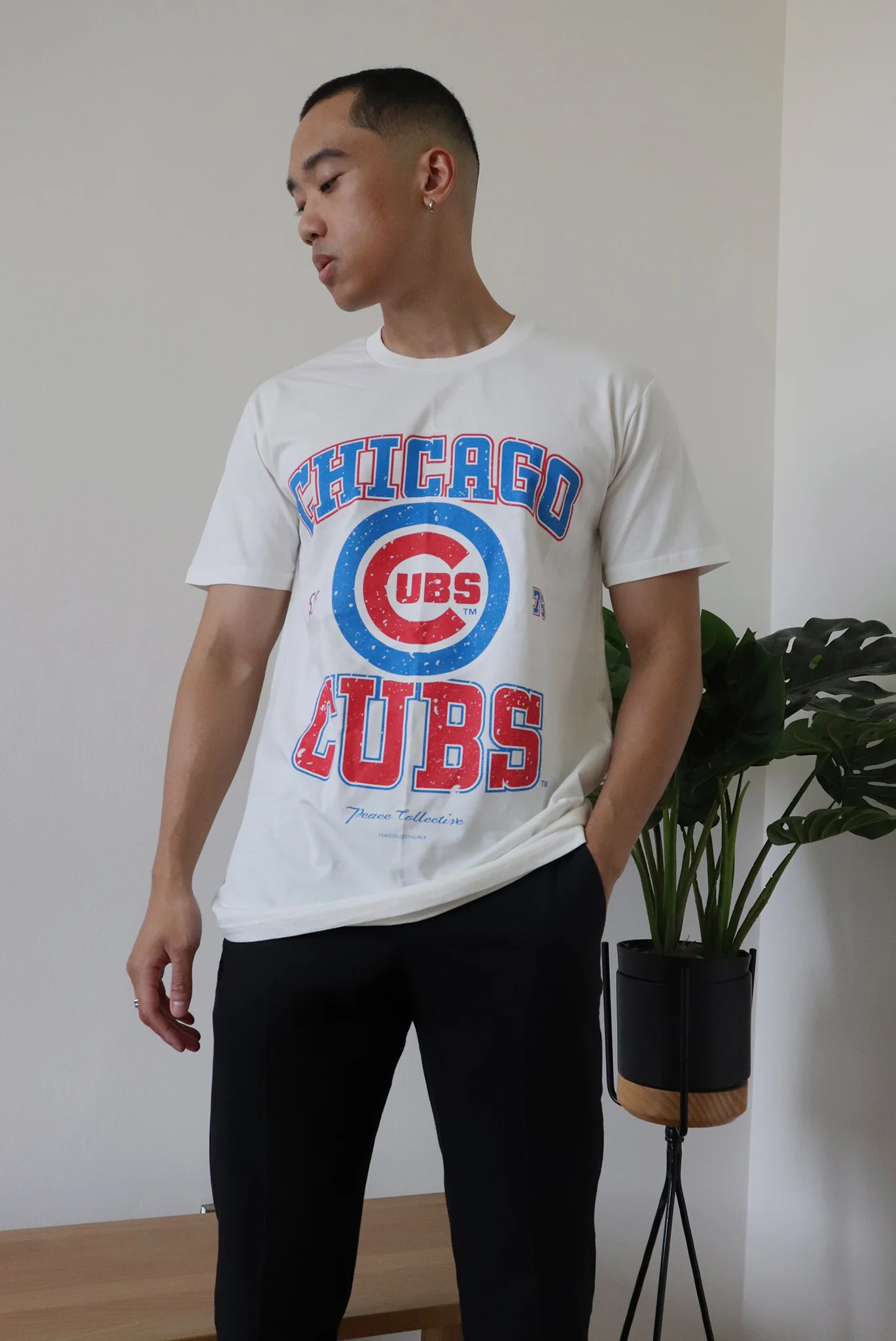 Chicago Cubs Vintage Washed T-Shirt - Ivory - Image 3