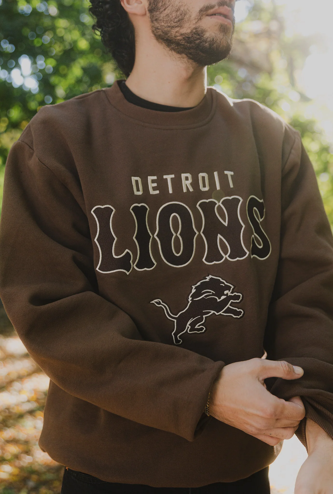 Detroit Lions Heavyweight Crewneck - Cocoa - Image 2