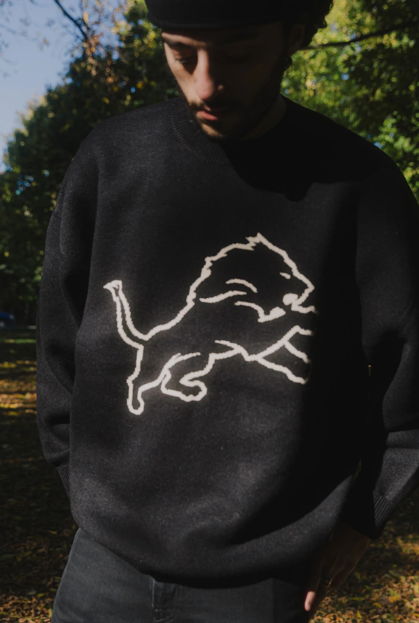 Detroit Lions Knit Sweater - Black - Image 3