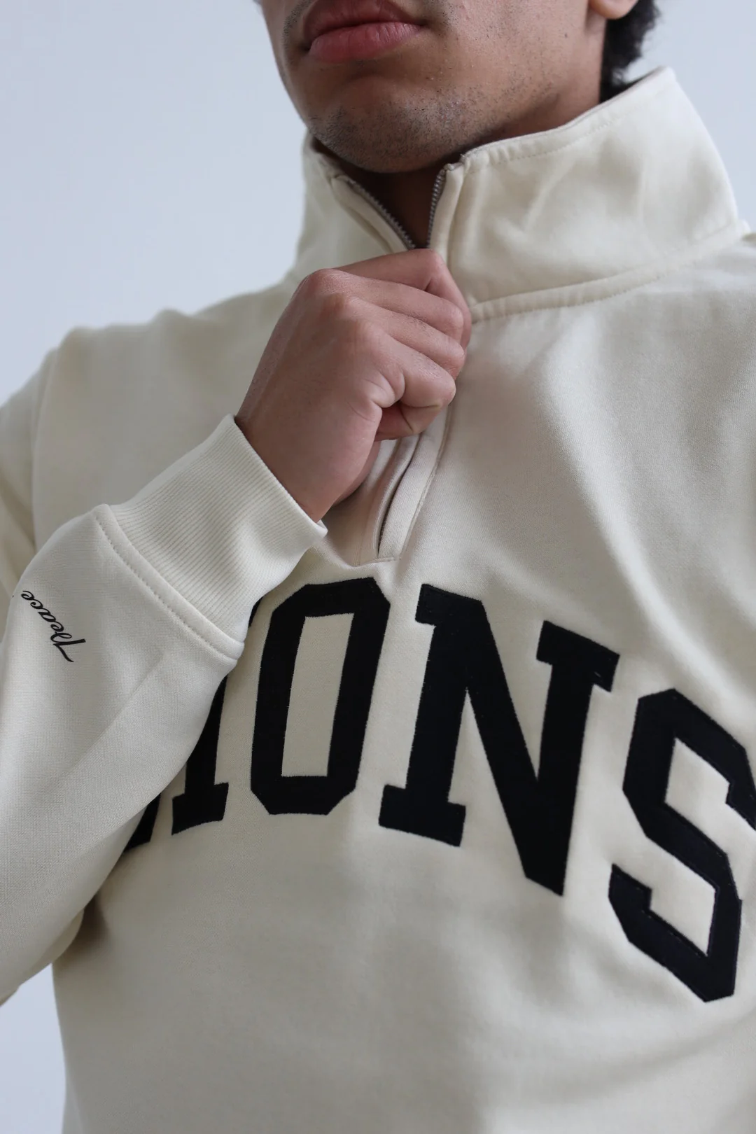 Detroits Lions Collegiate Quarter Zip - Ivory - Image 6