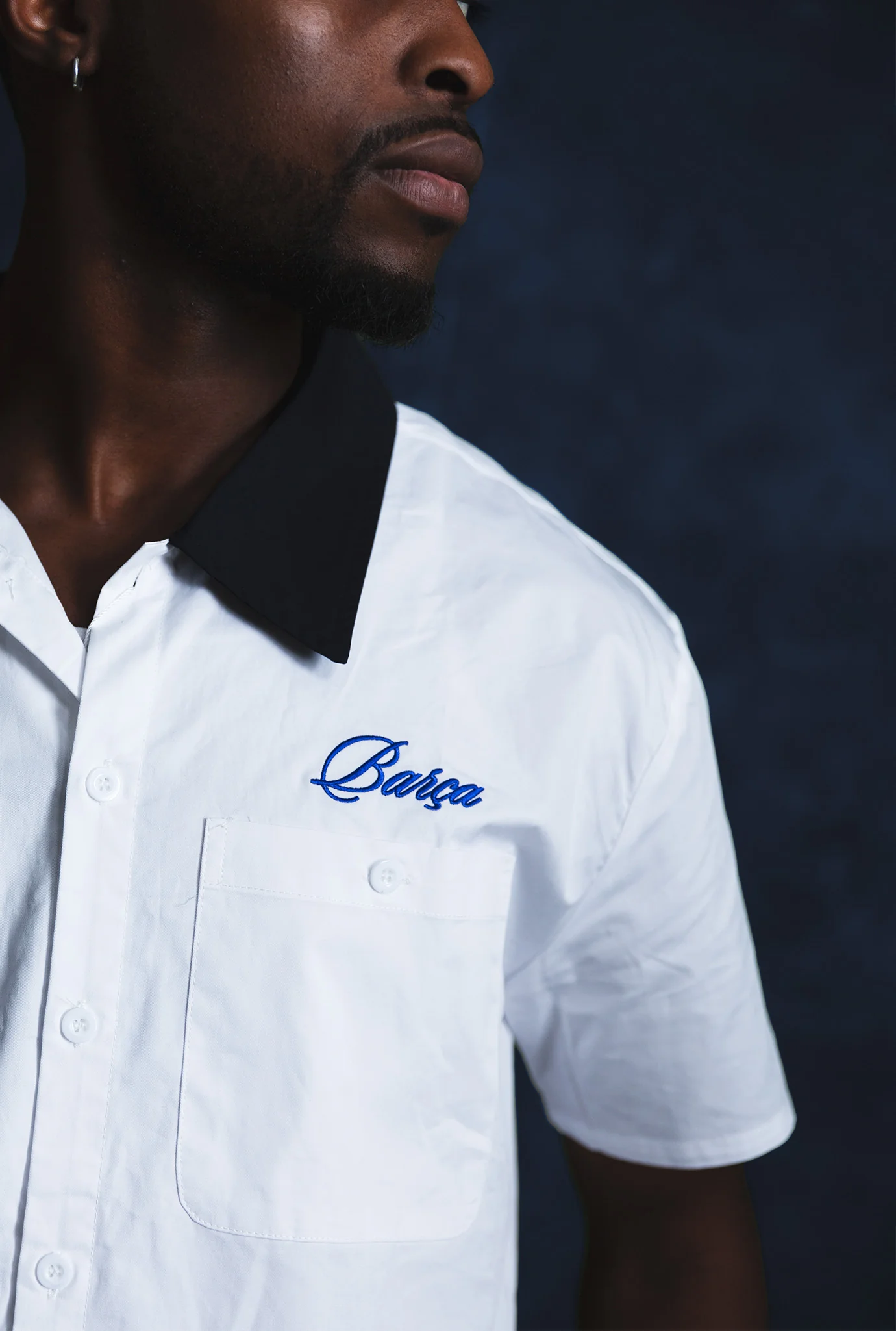 FC Barcelona Short Sleeve Button-Up - White - Image 3