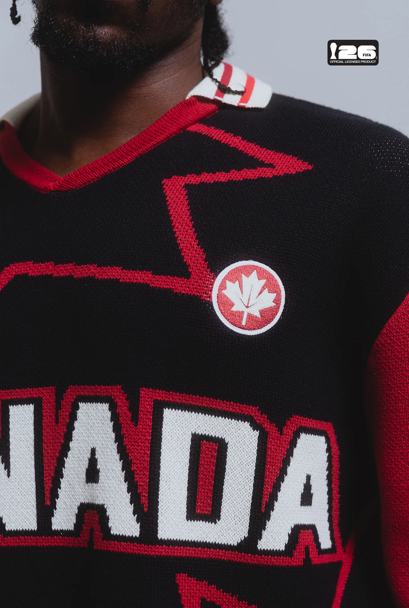 FIFA World Cup 2026™ Canada Knit Long Sleeve Jersey - Black - Image 4