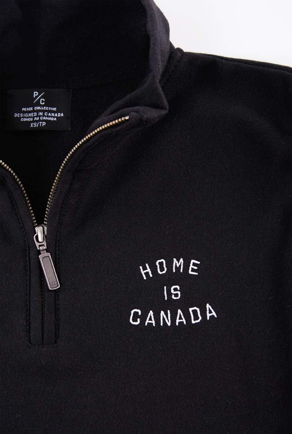 Home is Canada Quarter Zip Sweater - Black - Image 4