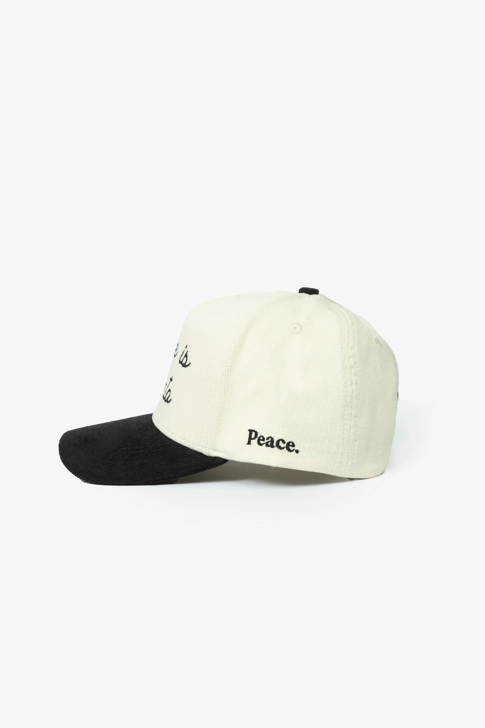 Home is Toronto Corduroy A-Frame Cap - Black / Ivory - Image 4