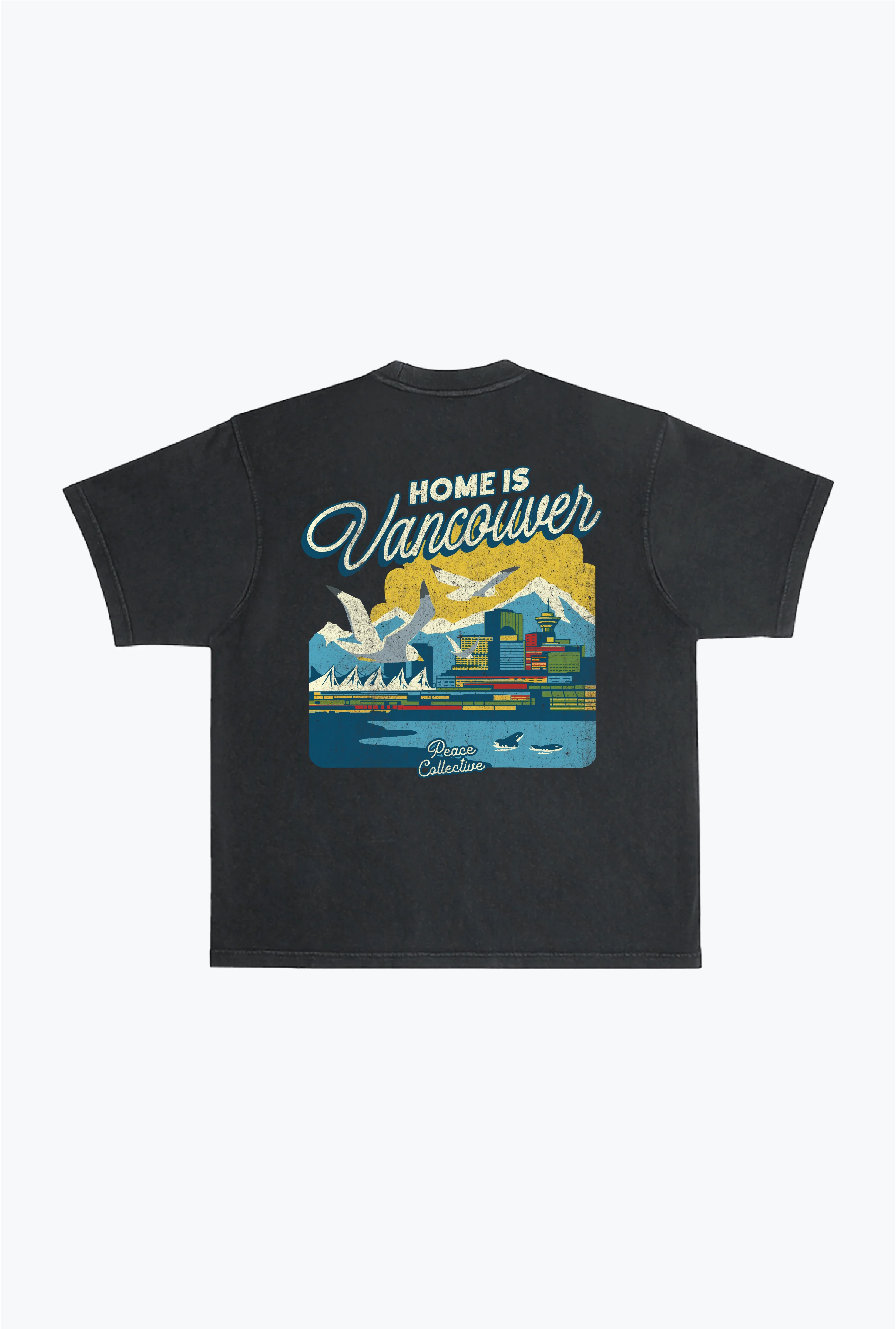 Home is Vancouver Heavyweight Garment Dyed T-Shirt - Black