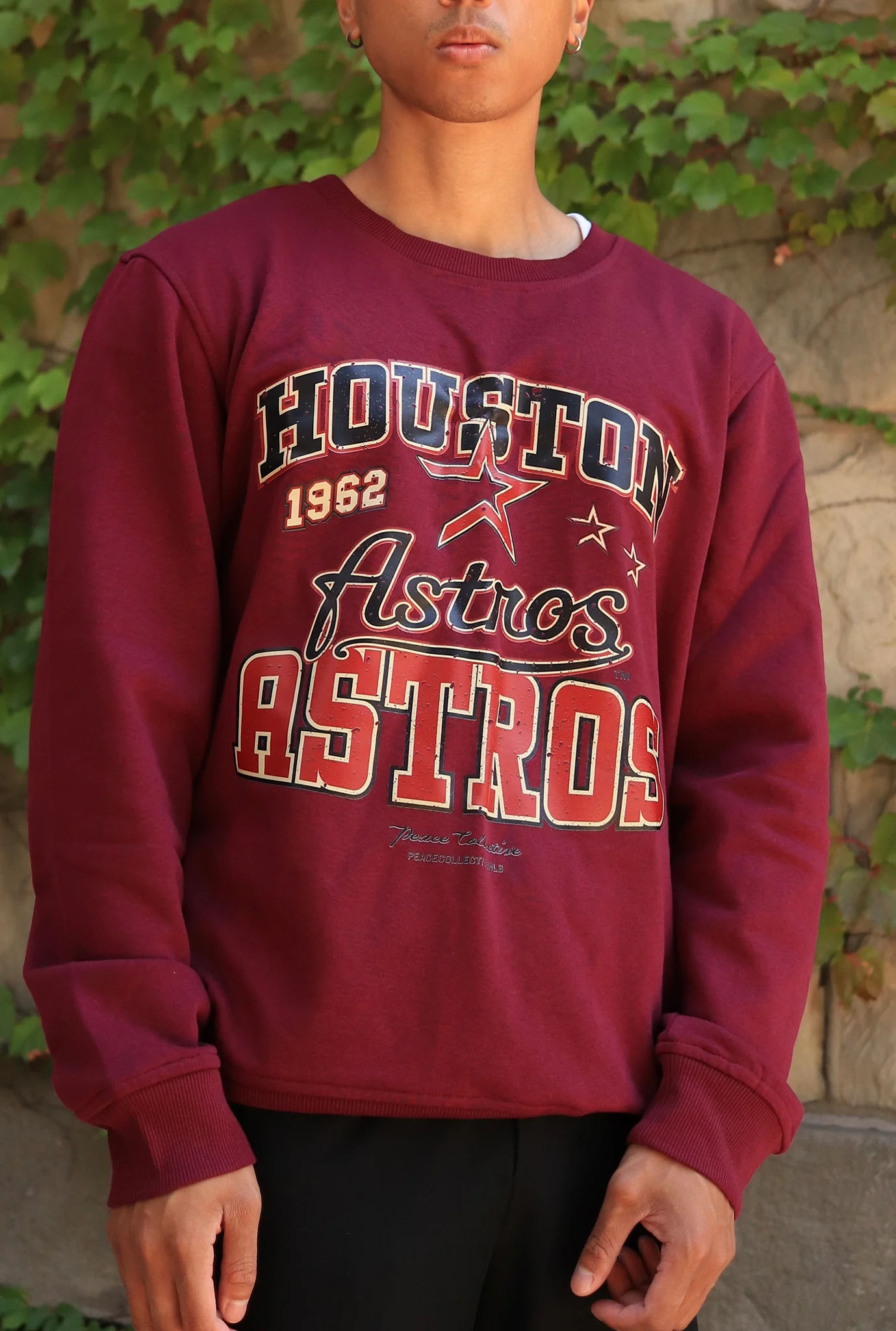 Houston Astros Vintage Washed Crewneck - Maroon - Image 2