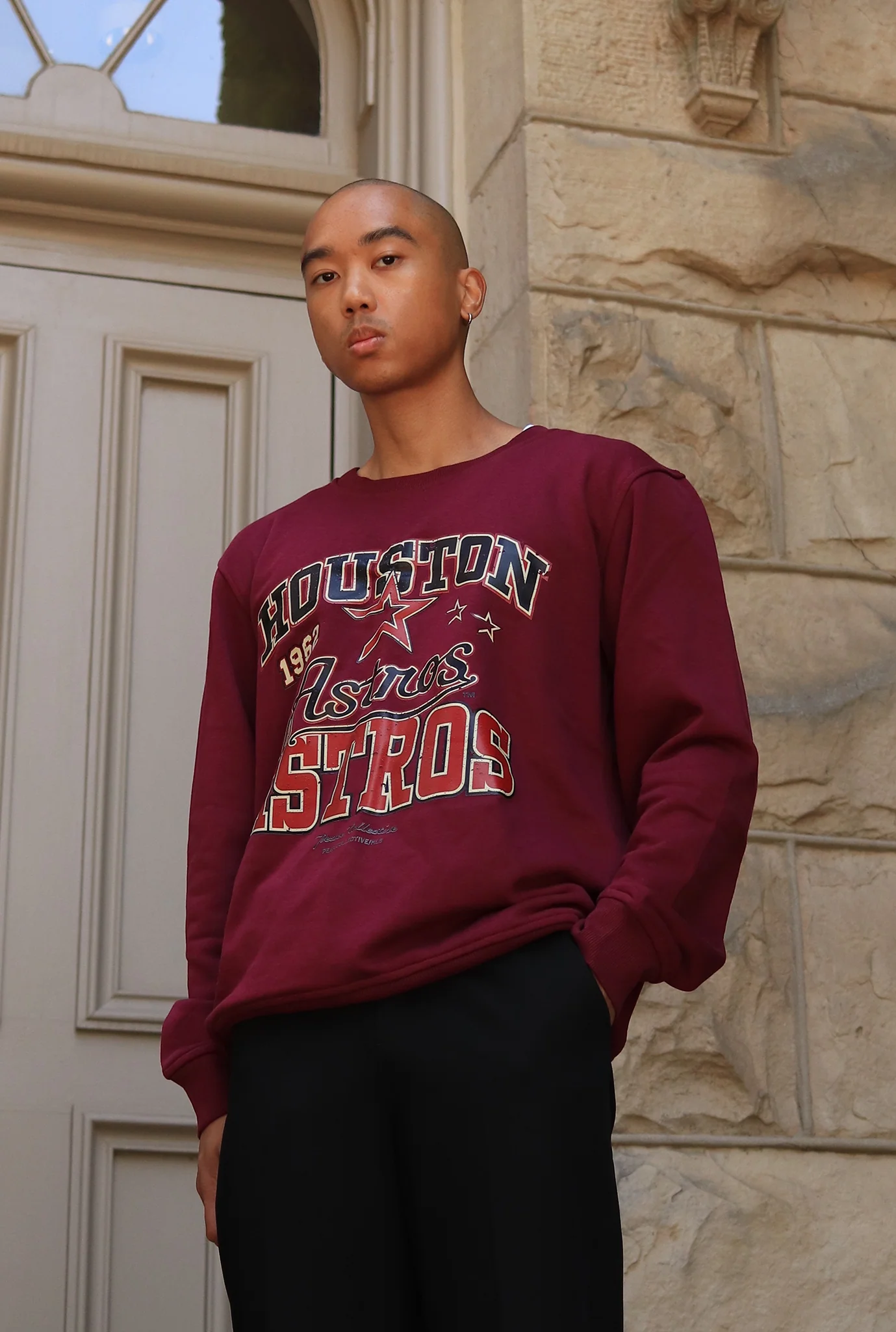 Houston Astros Vintage Washed Crewneck - Maroon - Image 3
