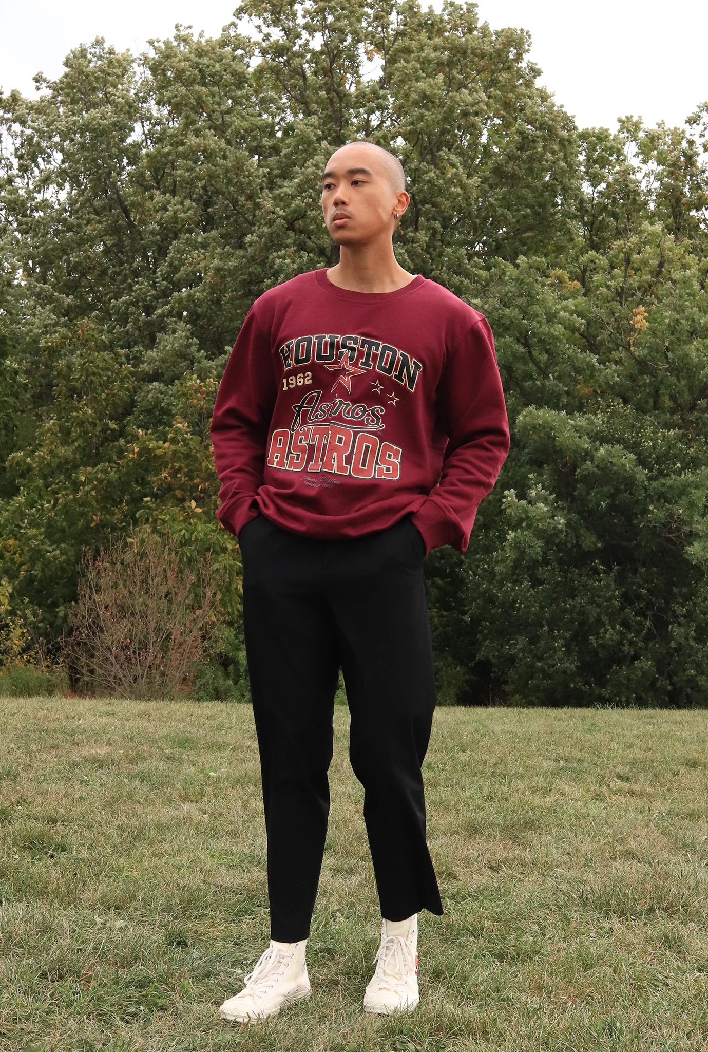 Houston Astros Vintage Washed Crewneck - Maroon - Image 4