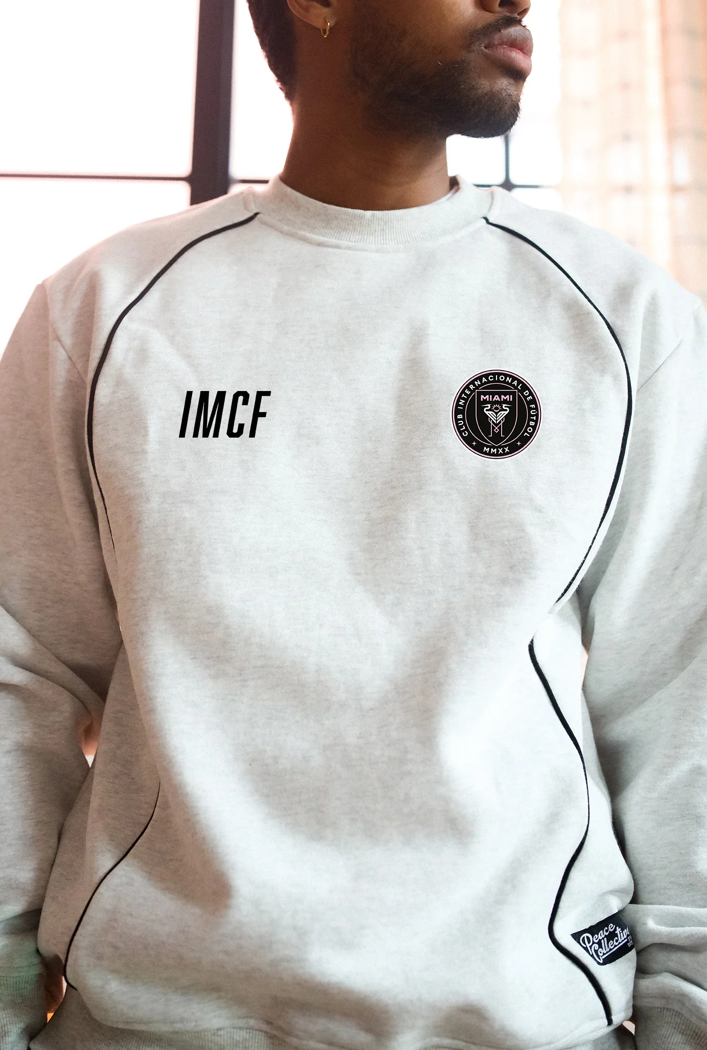 Inter Miami CF Heavyweight Piping Crewneck - Ash - Image 2