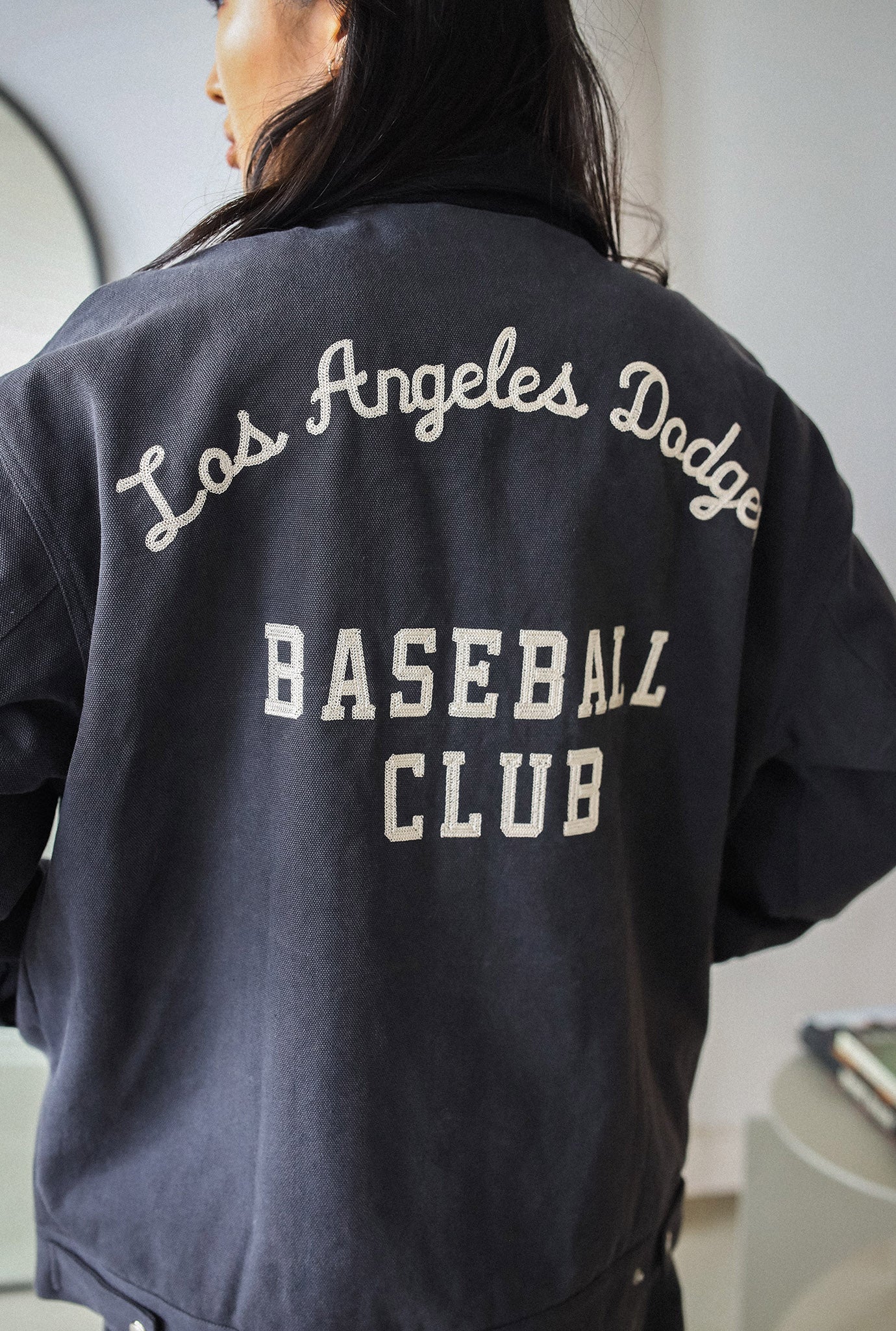 Los Angeles Dodgers Vintage Work Jacket - Black - Image 5