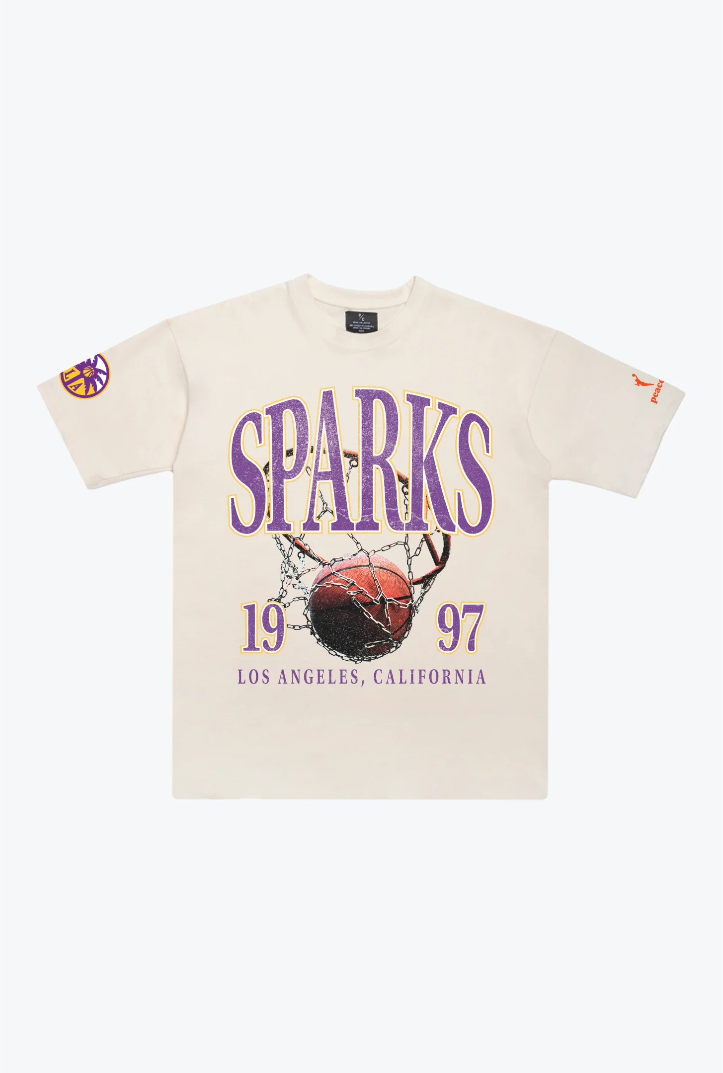 Los Angeles Sparks Vintage Heavyweight T-Shirt - Ivory