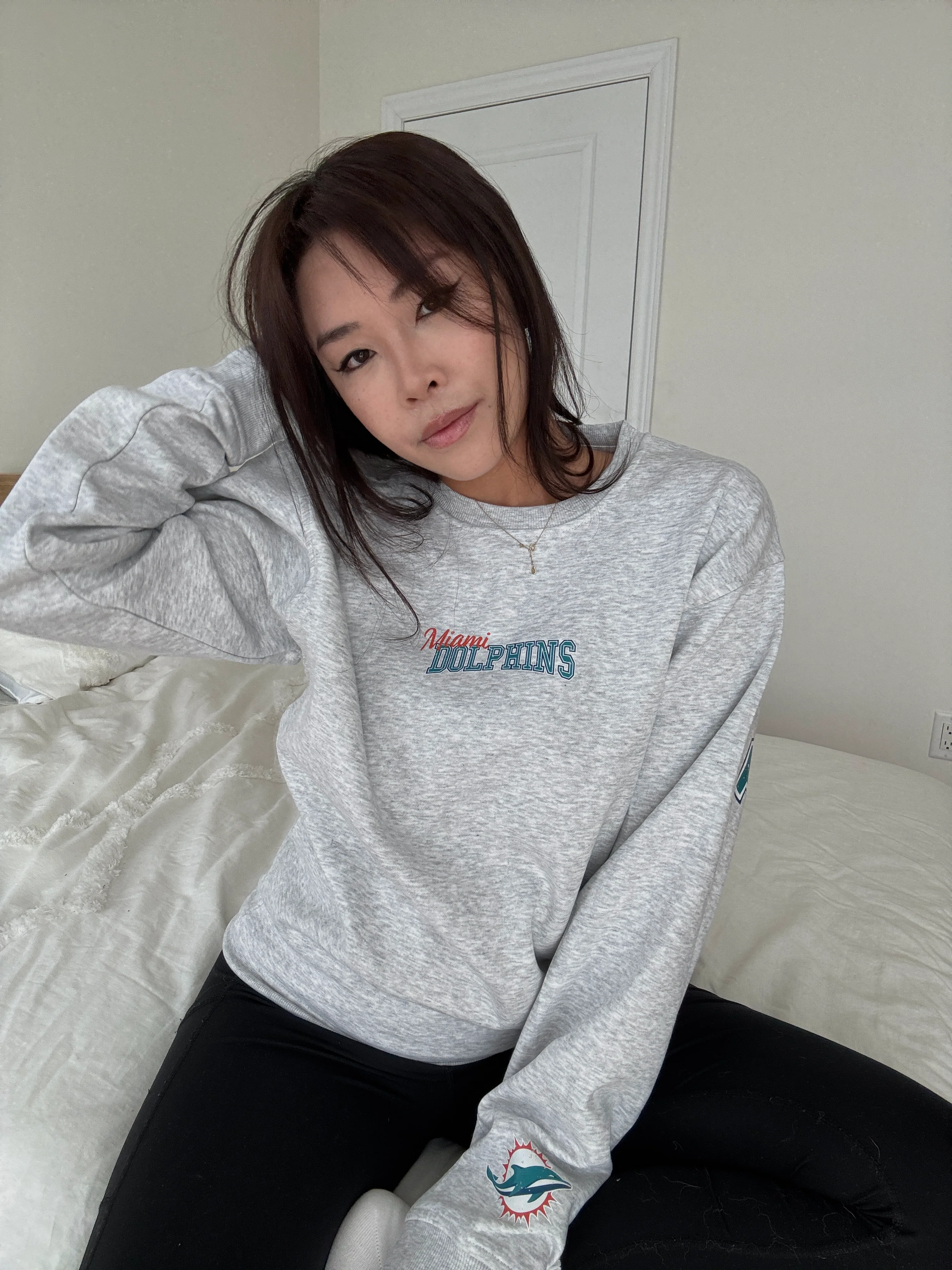 Miami Dolphins Spirit Crewneck - Ash - Image 3