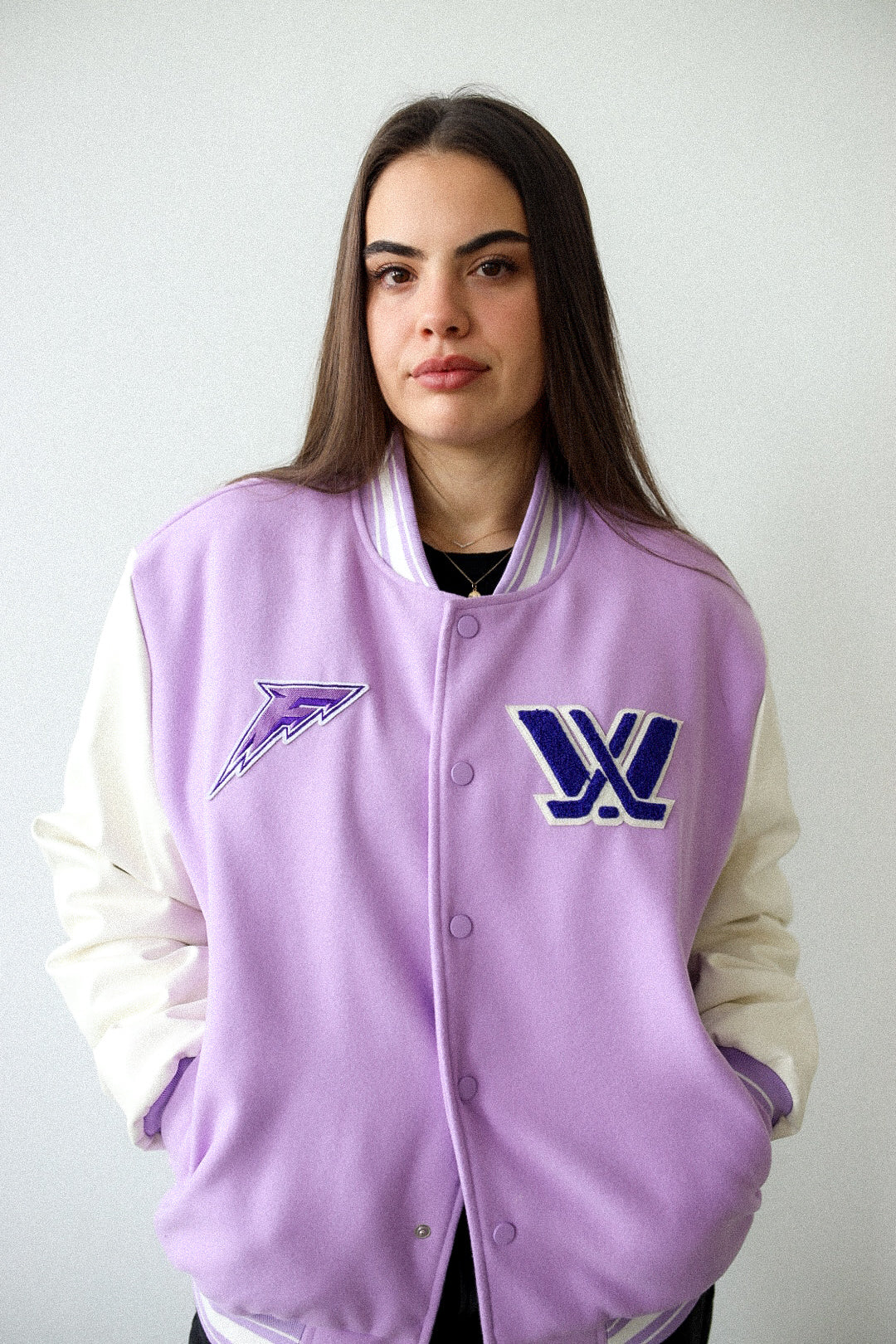Minnesota Frost Letterman Jacket - Lavender - Image 3