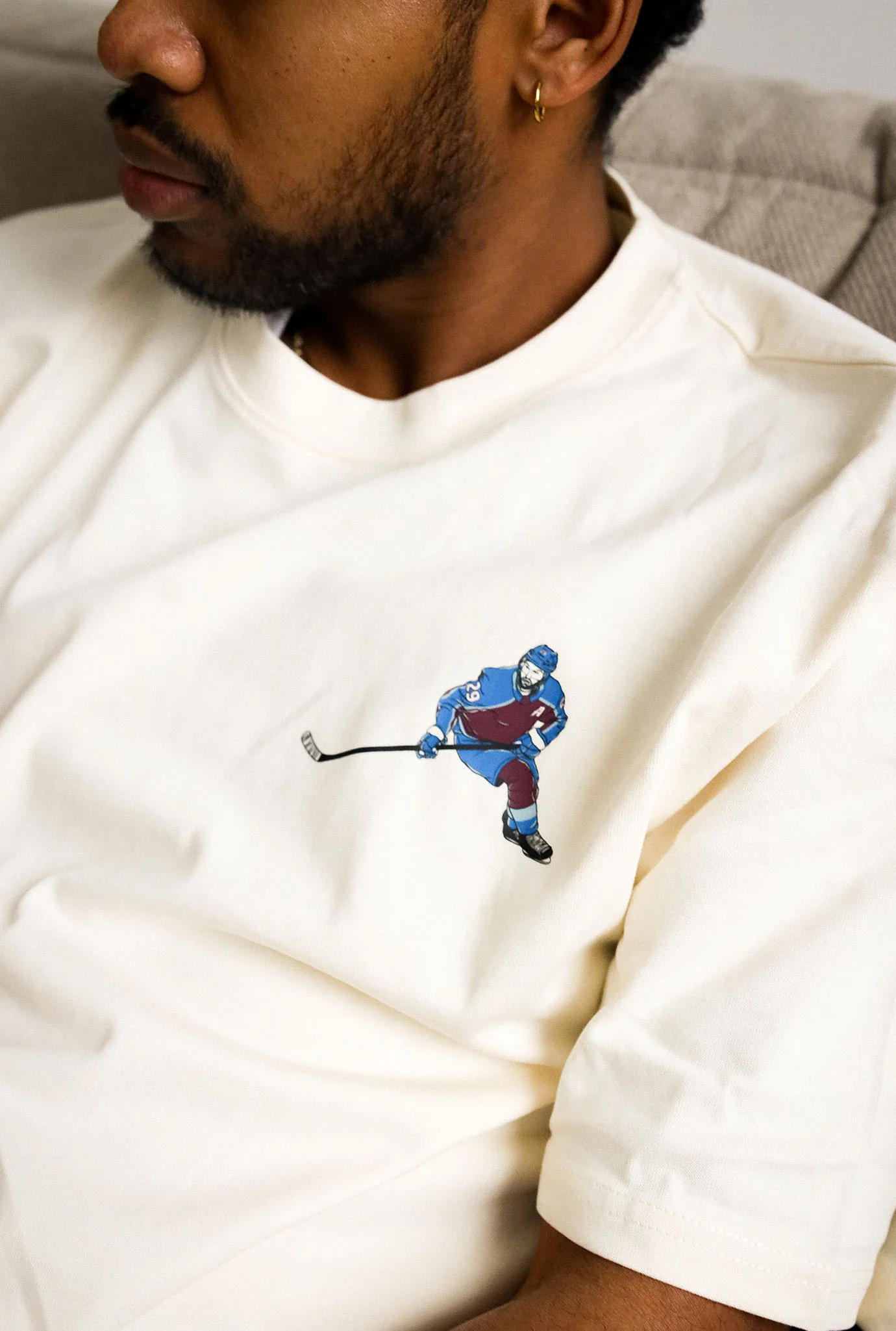 Nathan MacKinnon Heavyweight T-Shirt - Ivory - Image 3