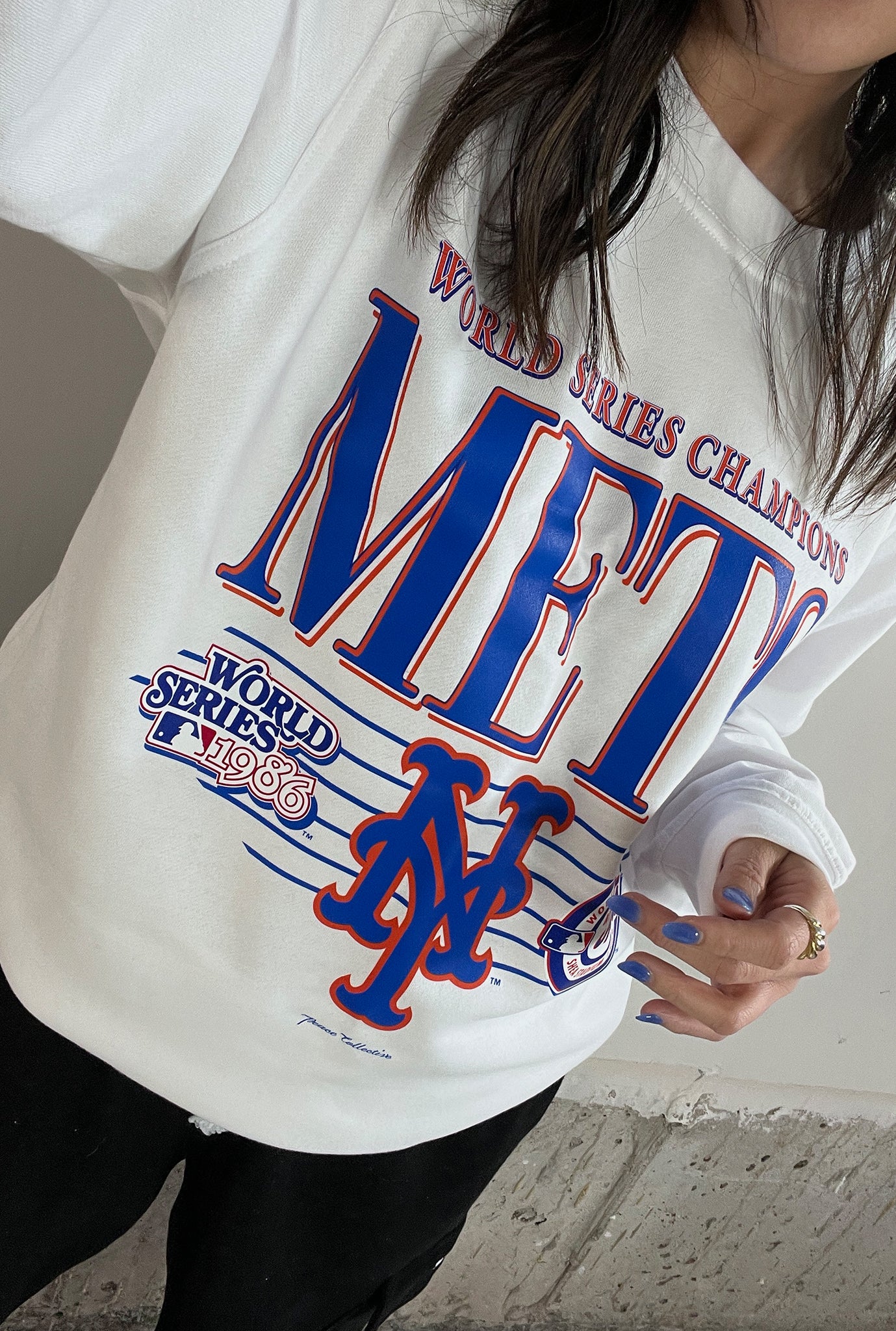 New York Mets Throwback Crewneck - White - Image 2