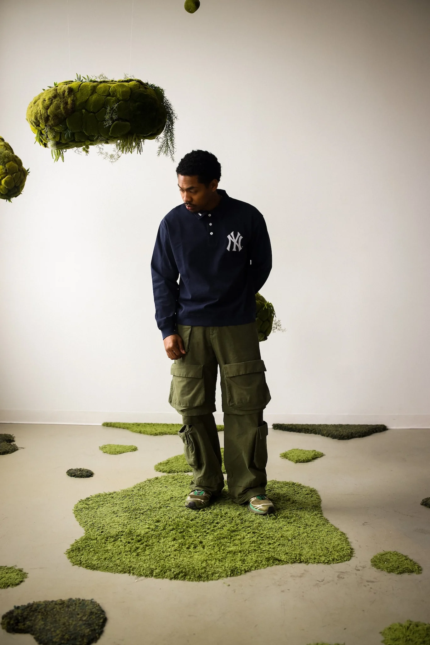 New York Yankees Longsleeve Polo - Navy - Image 3