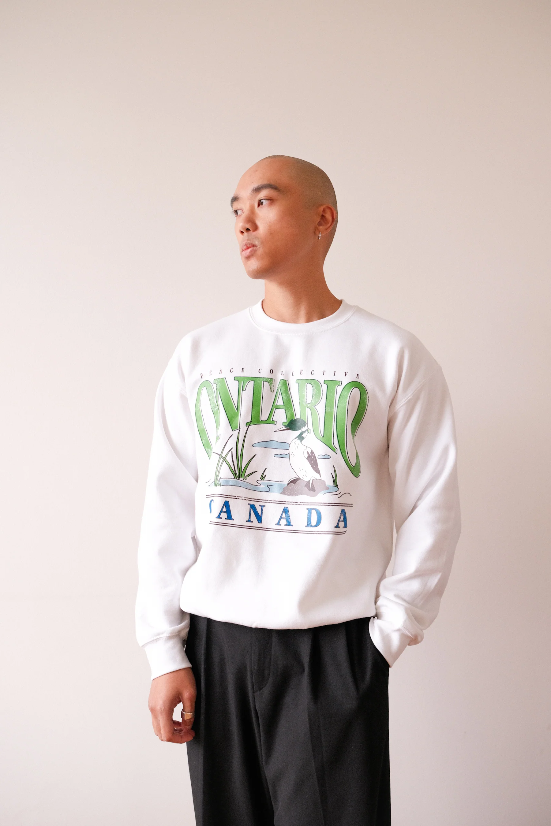 Ontario Loon Vintage Crewneck - White - Image 5