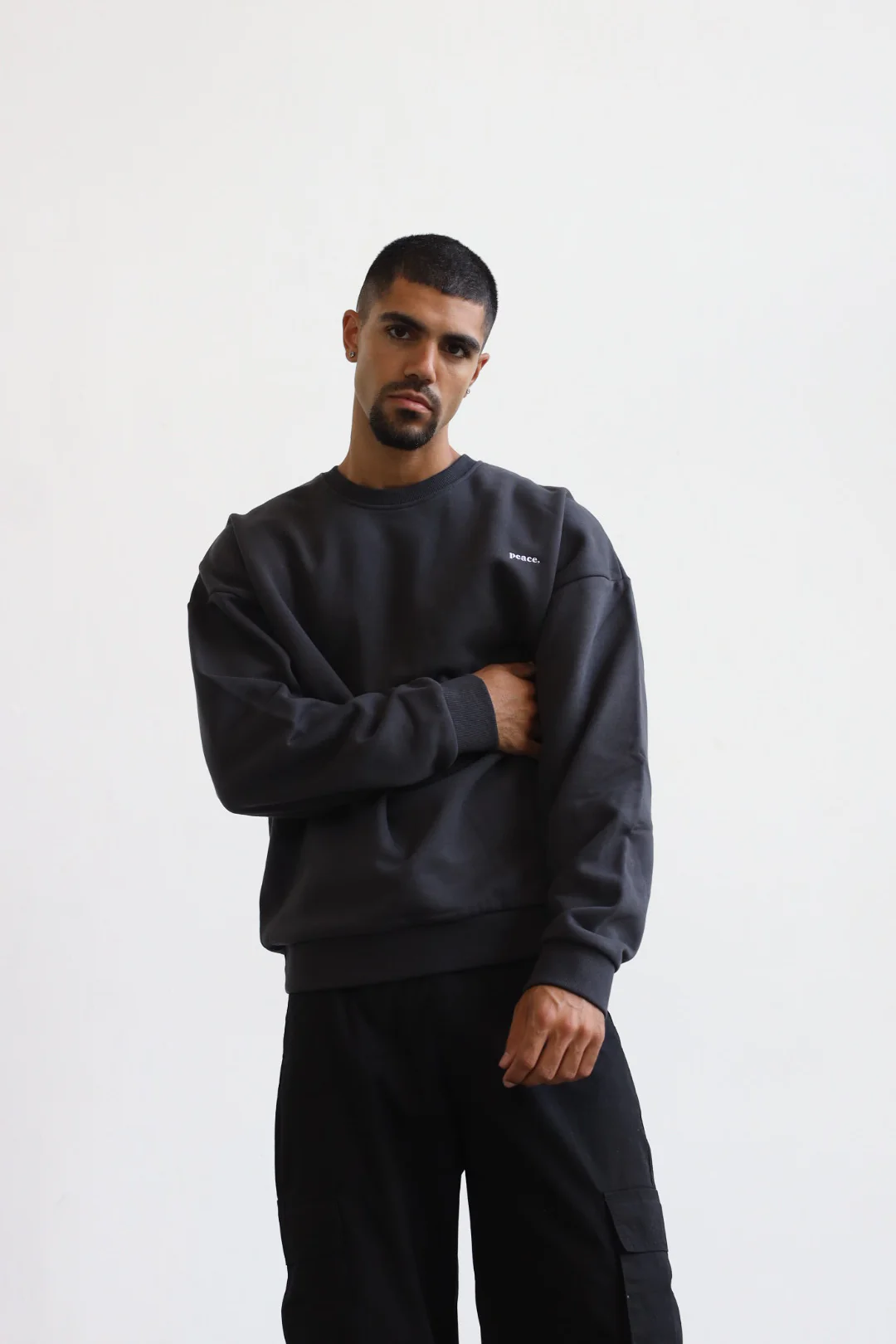 Peace Basics SuperHeavy™️ Crewneck - Black - Image 3