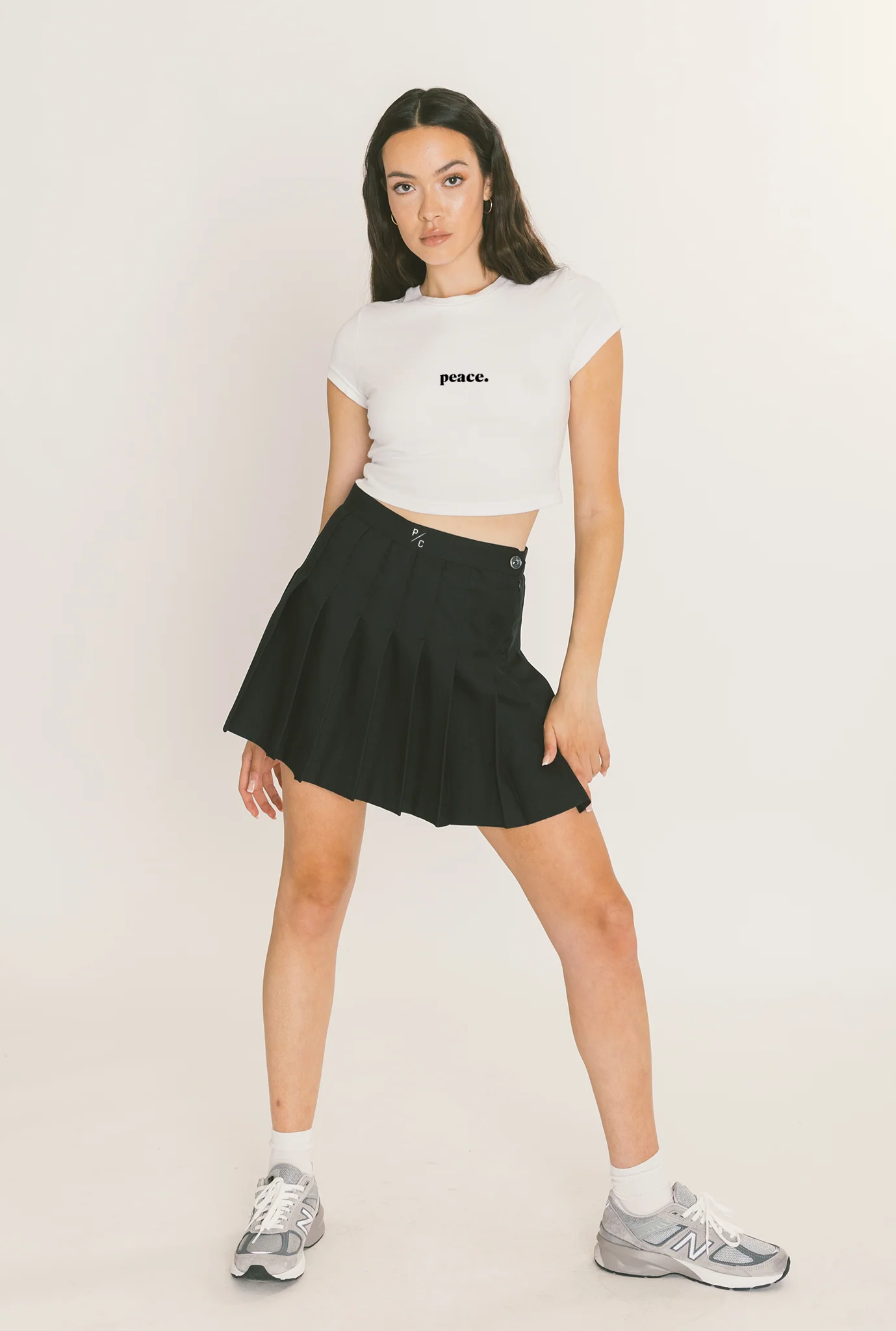 Peace Logo Tennis Skirt - Black - Image 5