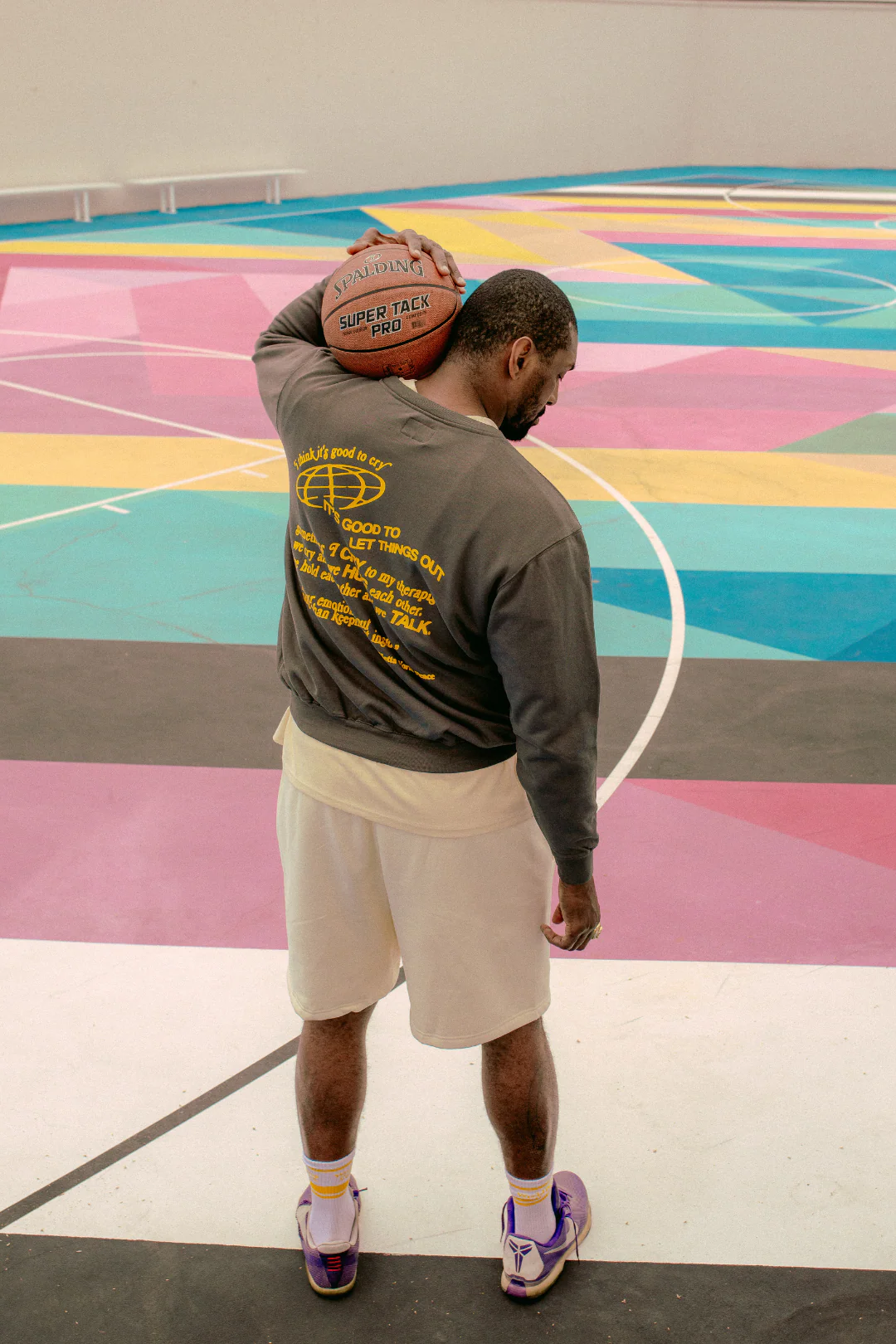 P/C x Metta World Peace Pigment Dye Crewneck - Black - Image 4