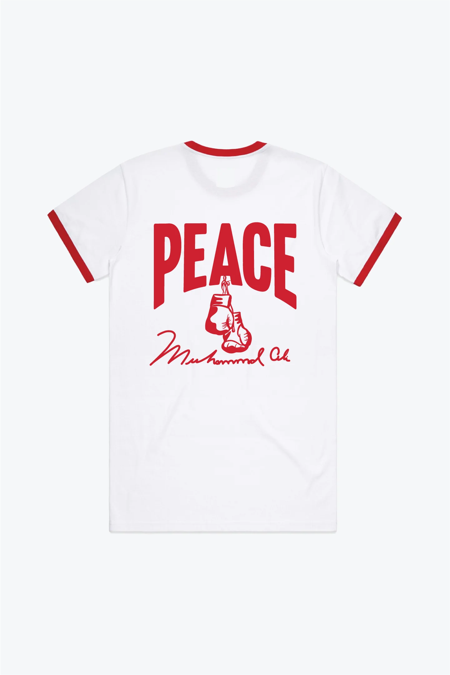 P/C x Muhammad Ali Ringer T-Shirt - White / Red - Image 2