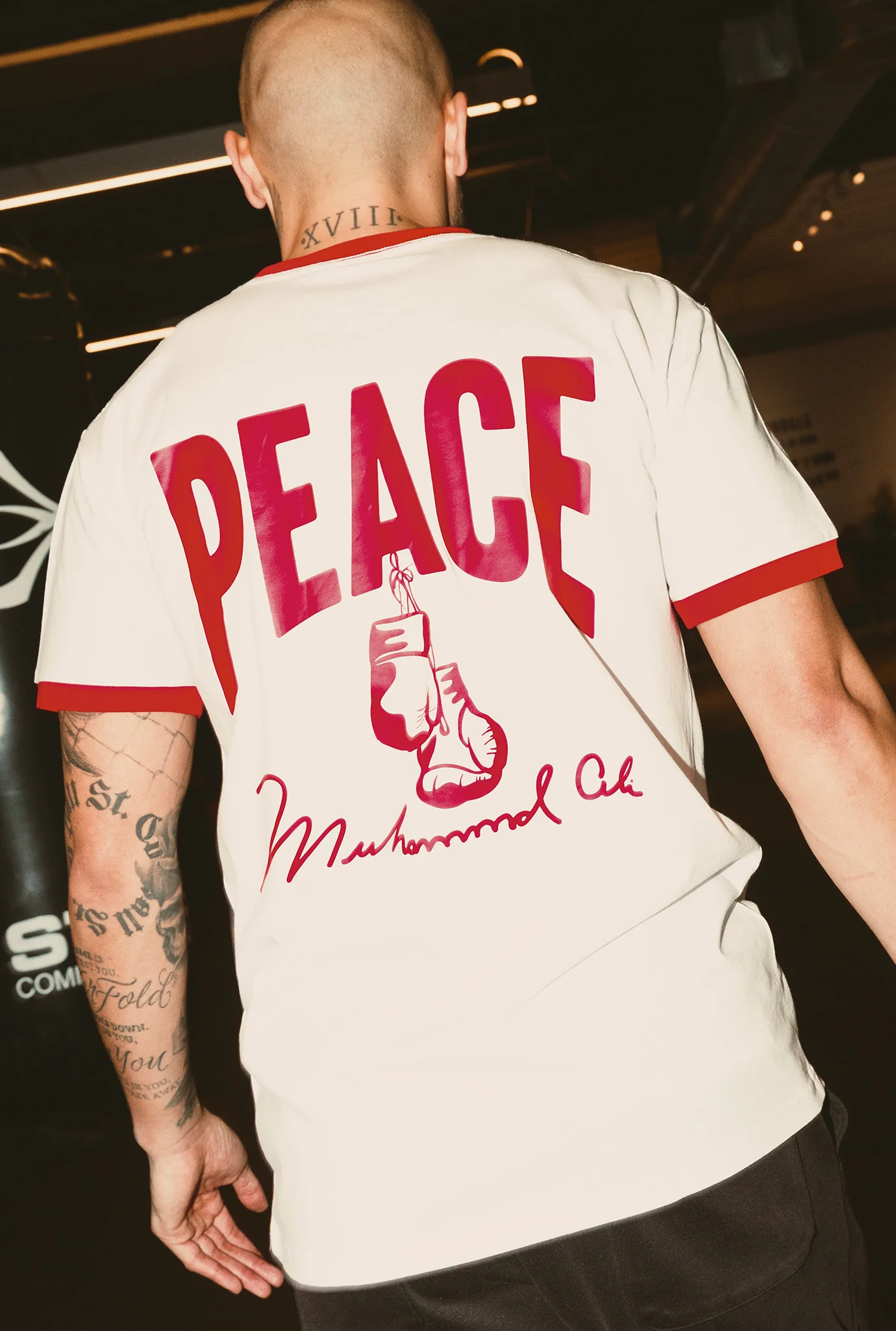 P/C x Muhammad Ali Ringer T-Shirt - White / Red - Image 5