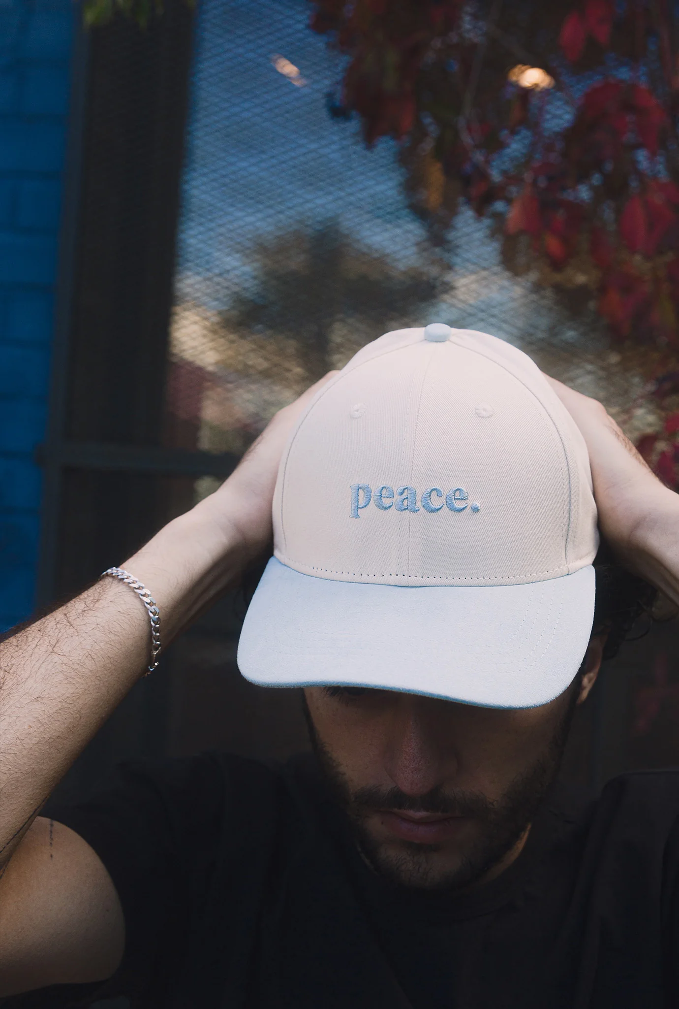 Peace Basics A-Frame Cap - Winter Sky / Ivory - Image 5