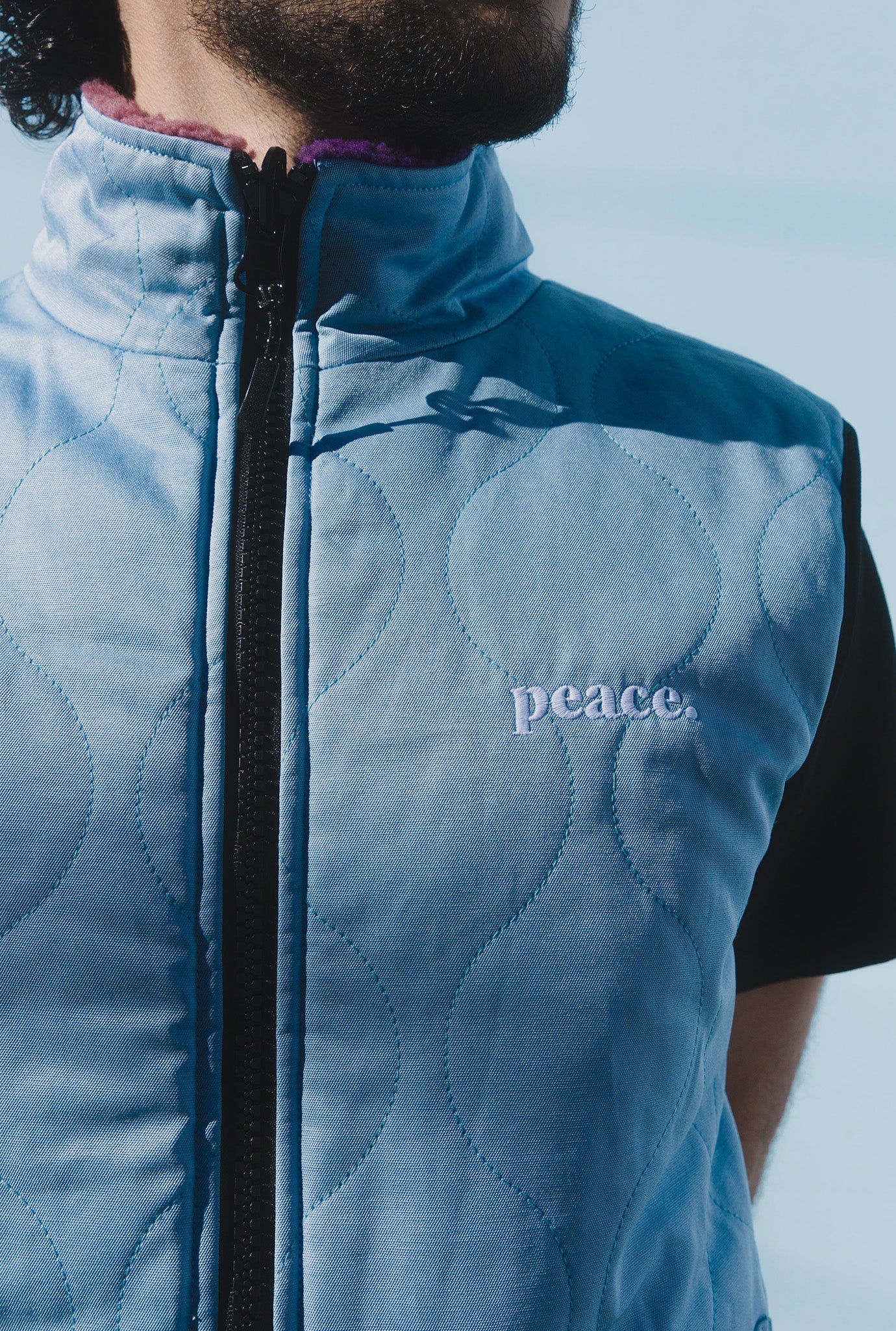 Peace Basics Reversible Quilted Vest - Aurora - Image 8