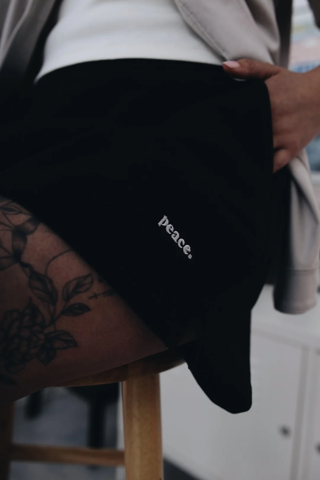 Peace Basics Women's Fleece Shorts - Black - Image 4