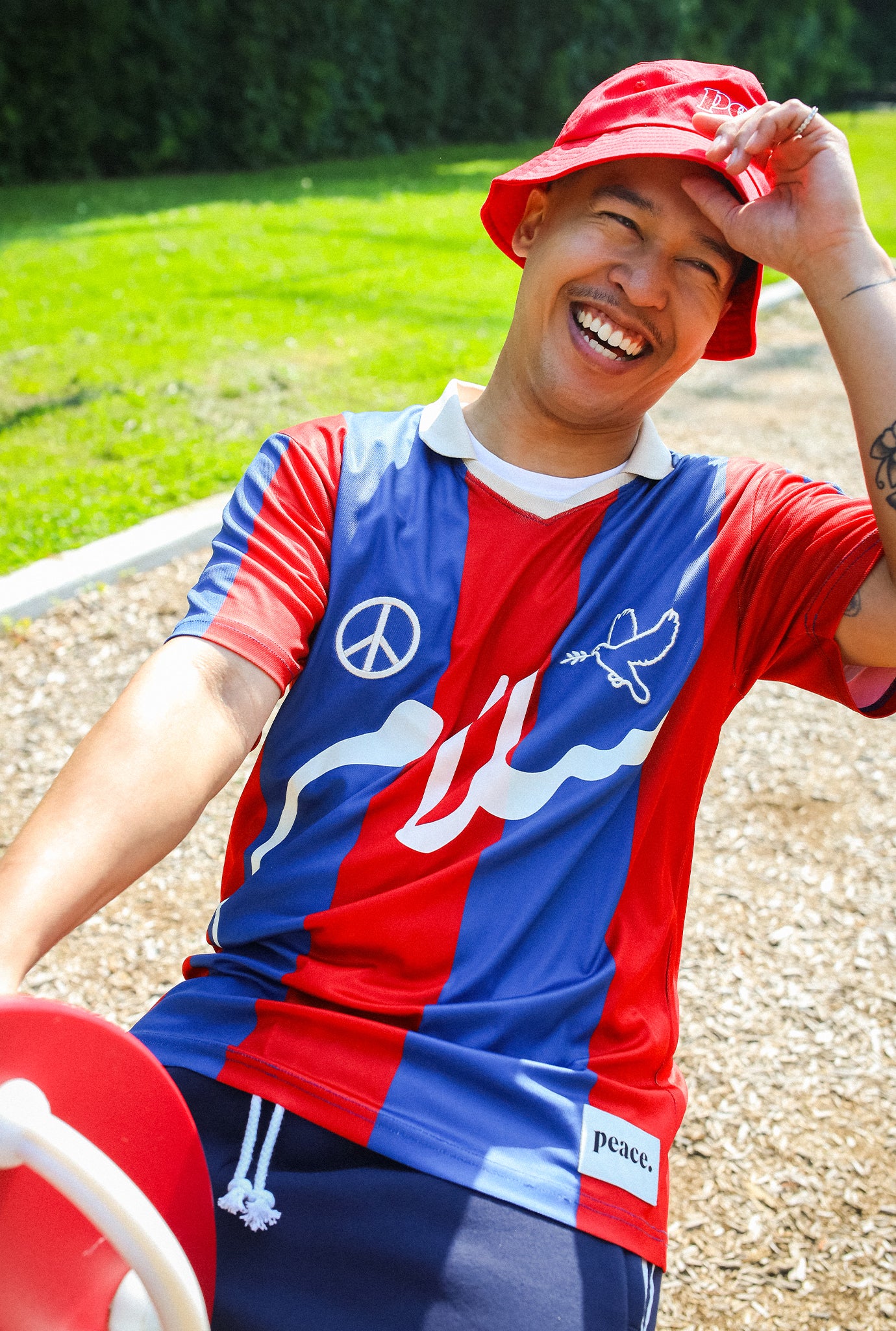 Peace Soccer Jersey - Red - Image 4