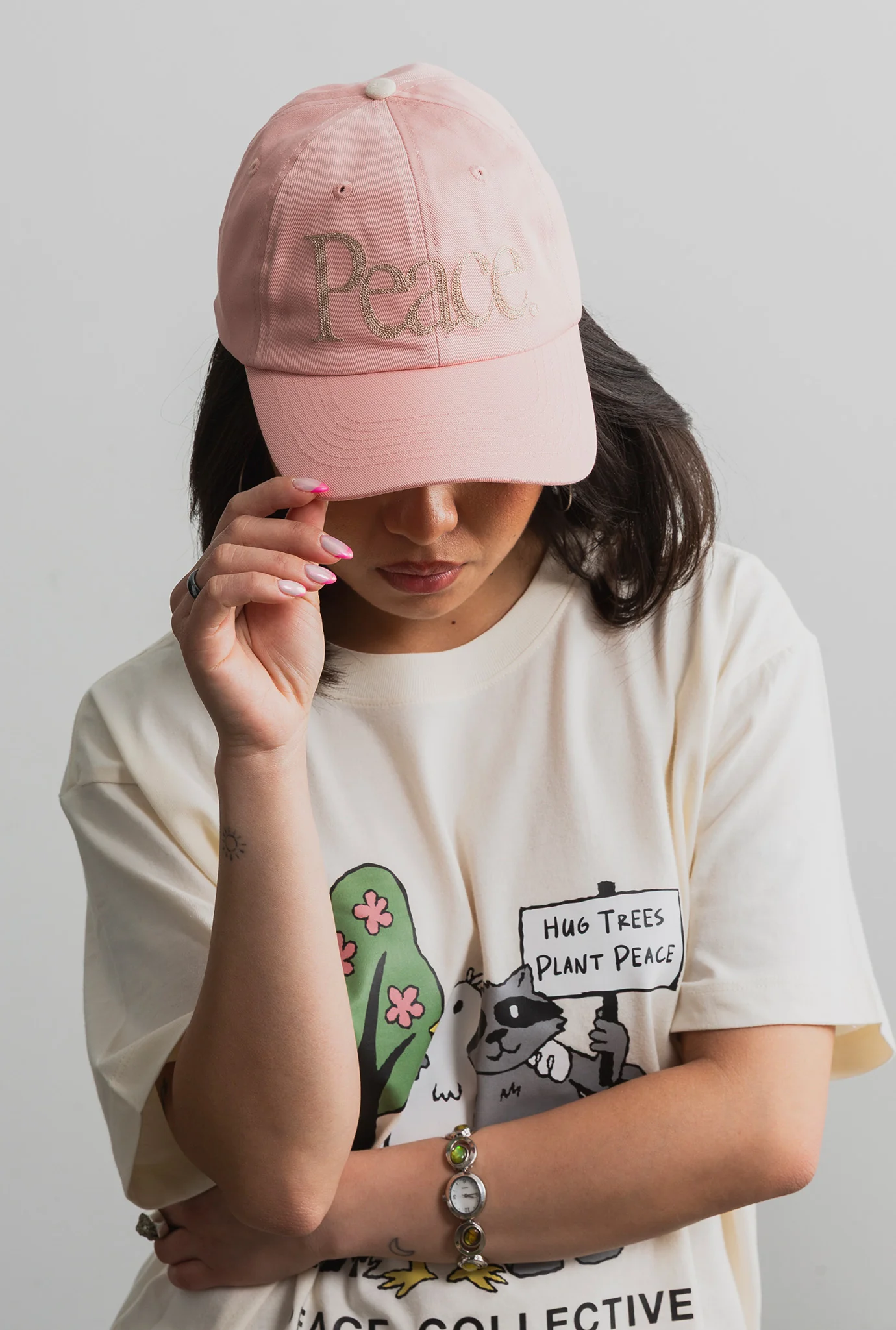Peace Pigment Dye Dad Cap - Terra Cotta - Image 3