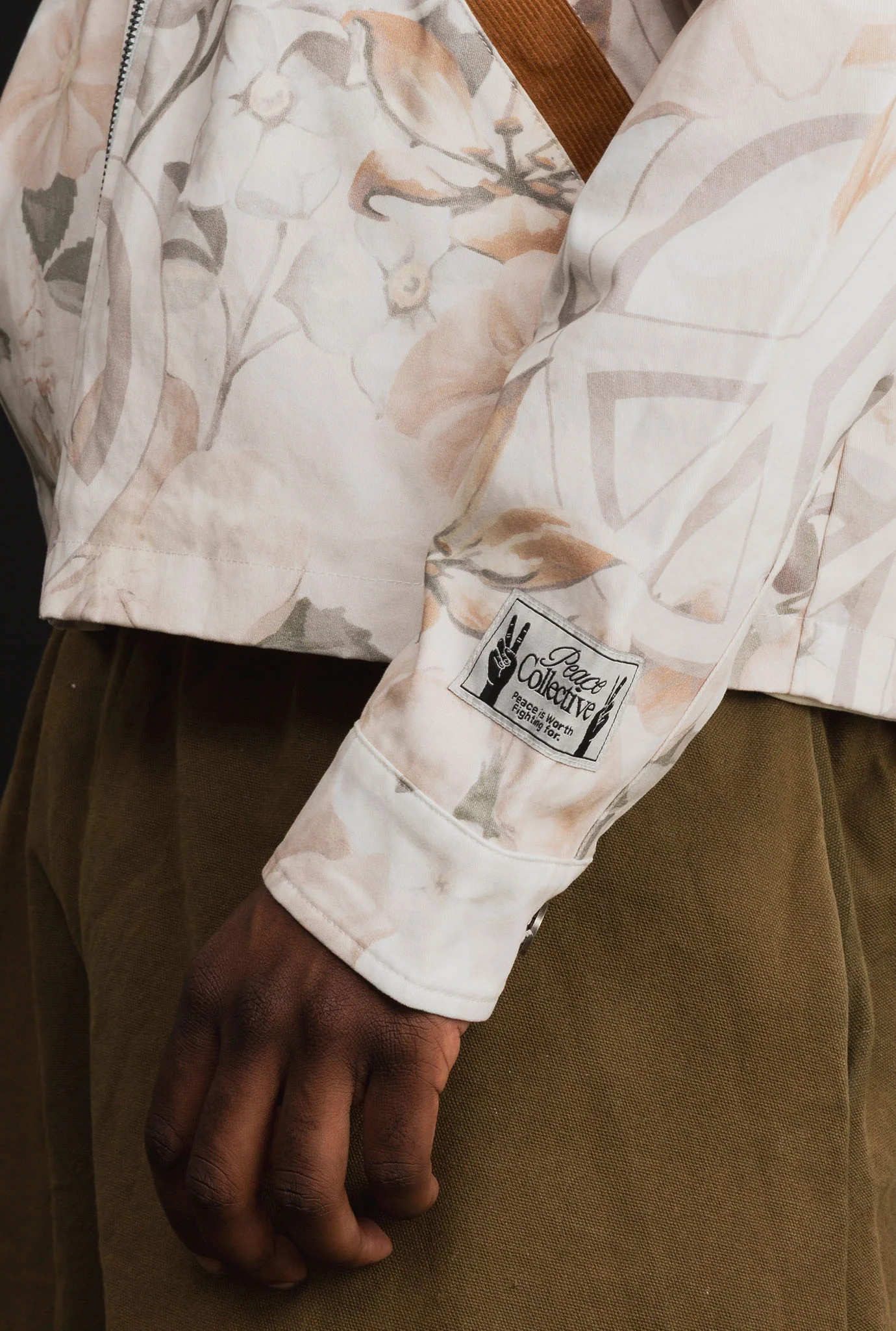 Peace Corduroy Work Jacket - Floral - Image 6