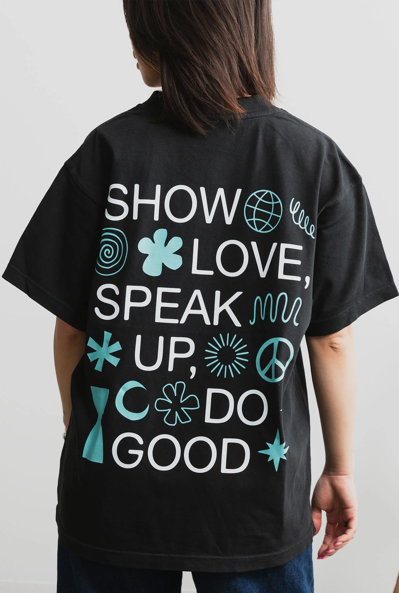 Show Love Heavyweight Garment Dyed T-Shirt - Black - Image 2