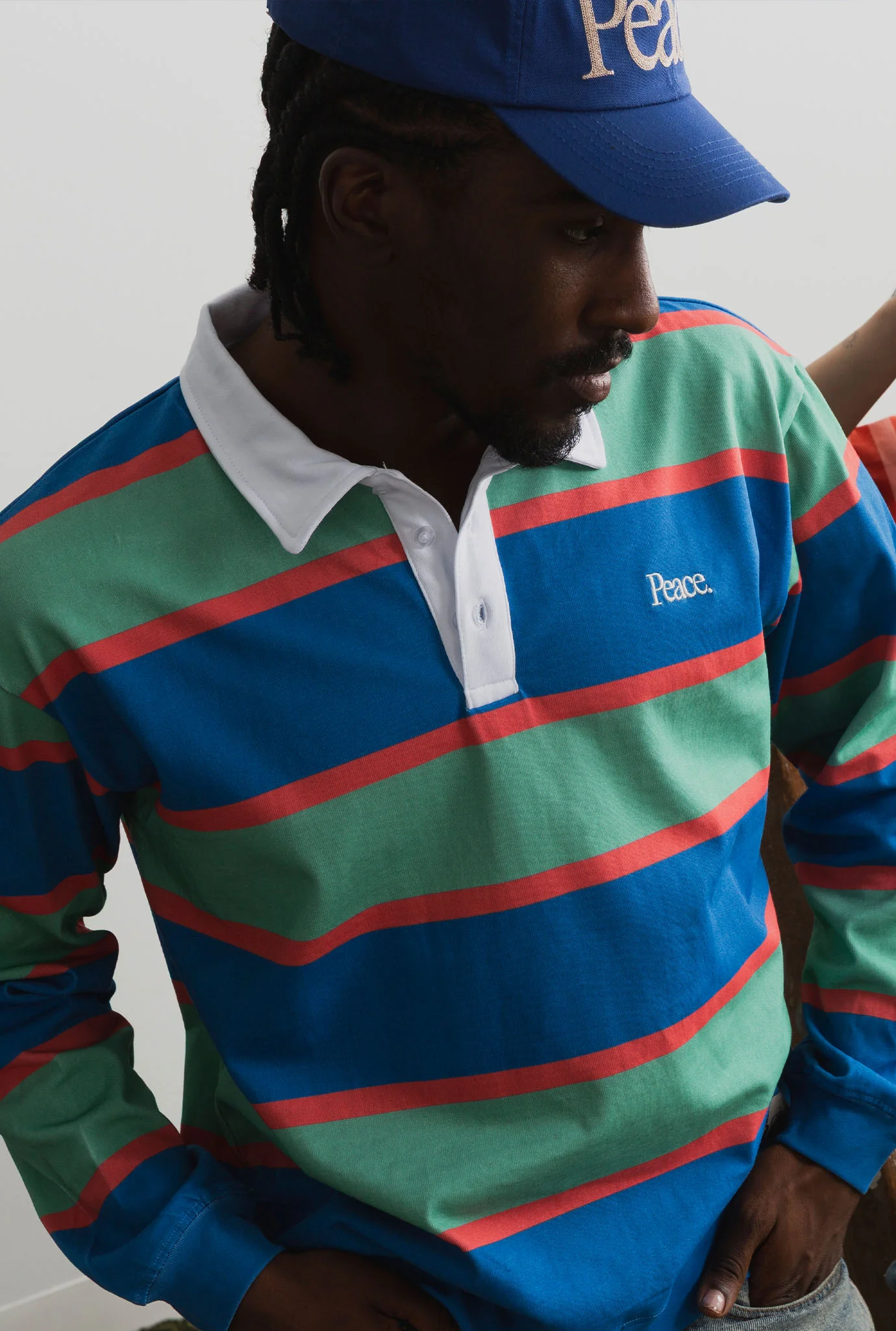 Peace Striped Rugby - Navy / Green - Image 4