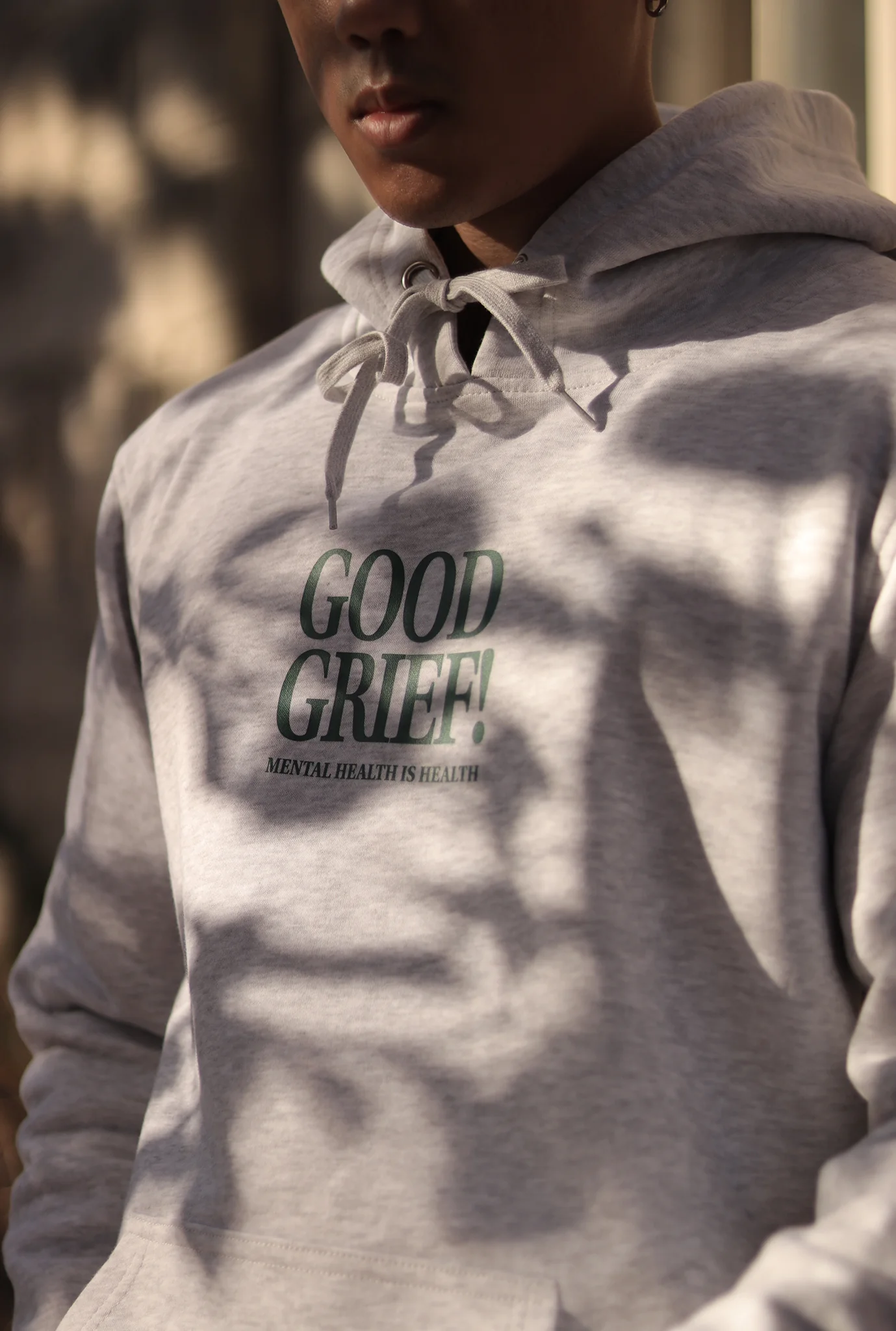 Peanuts Mental Health is Health Good Grief! Hoodie - Ash Grey - Image 3
