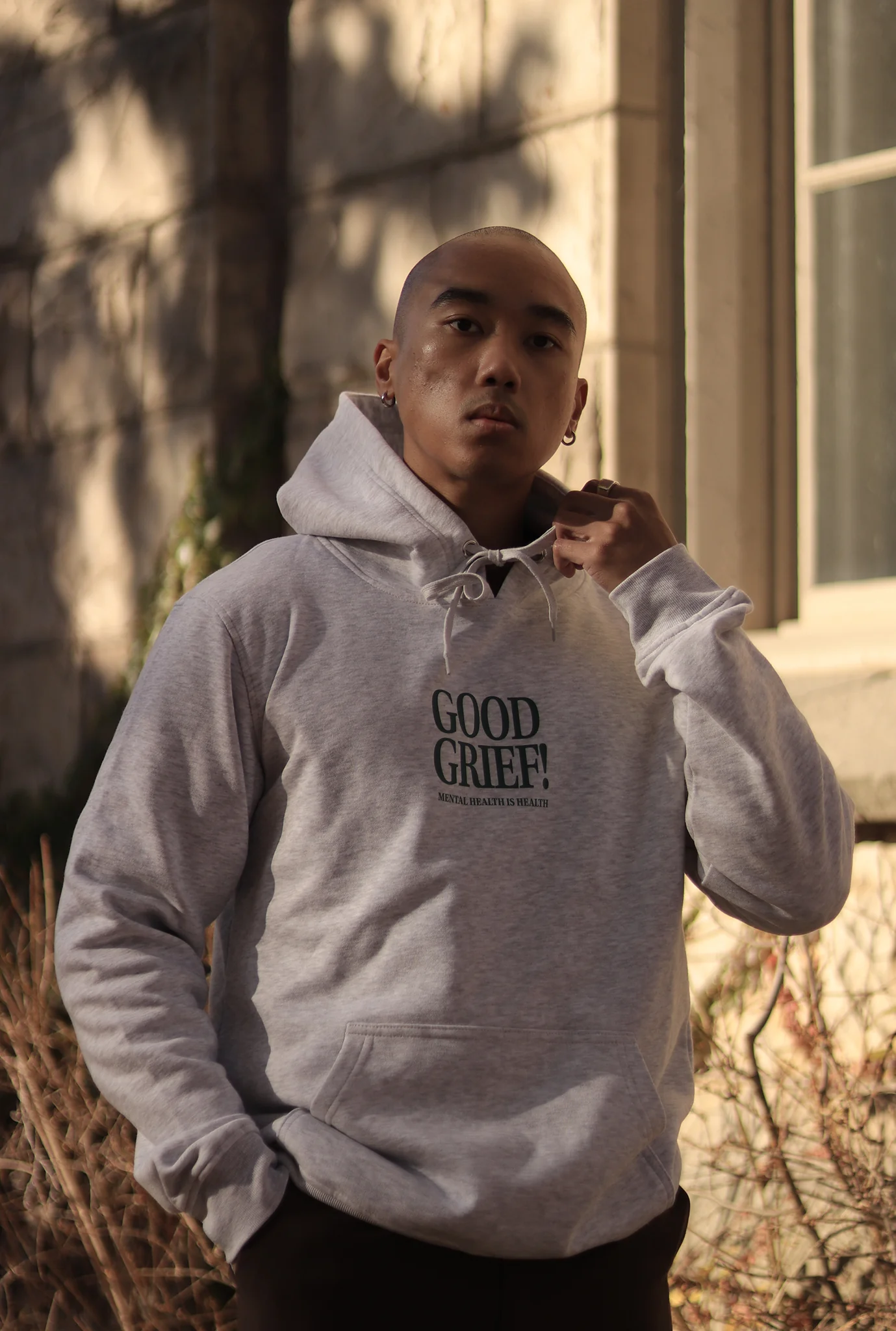 Peanuts Mental Health is Health Good Grief! Hoodie - Ash Grey - Image 4